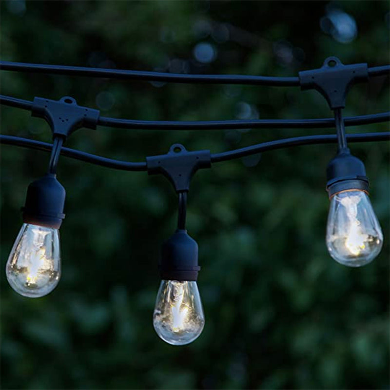 Brightech Ambience Pro Edison Black LED Waterproof Outdoor String Lights, 48 Ft.