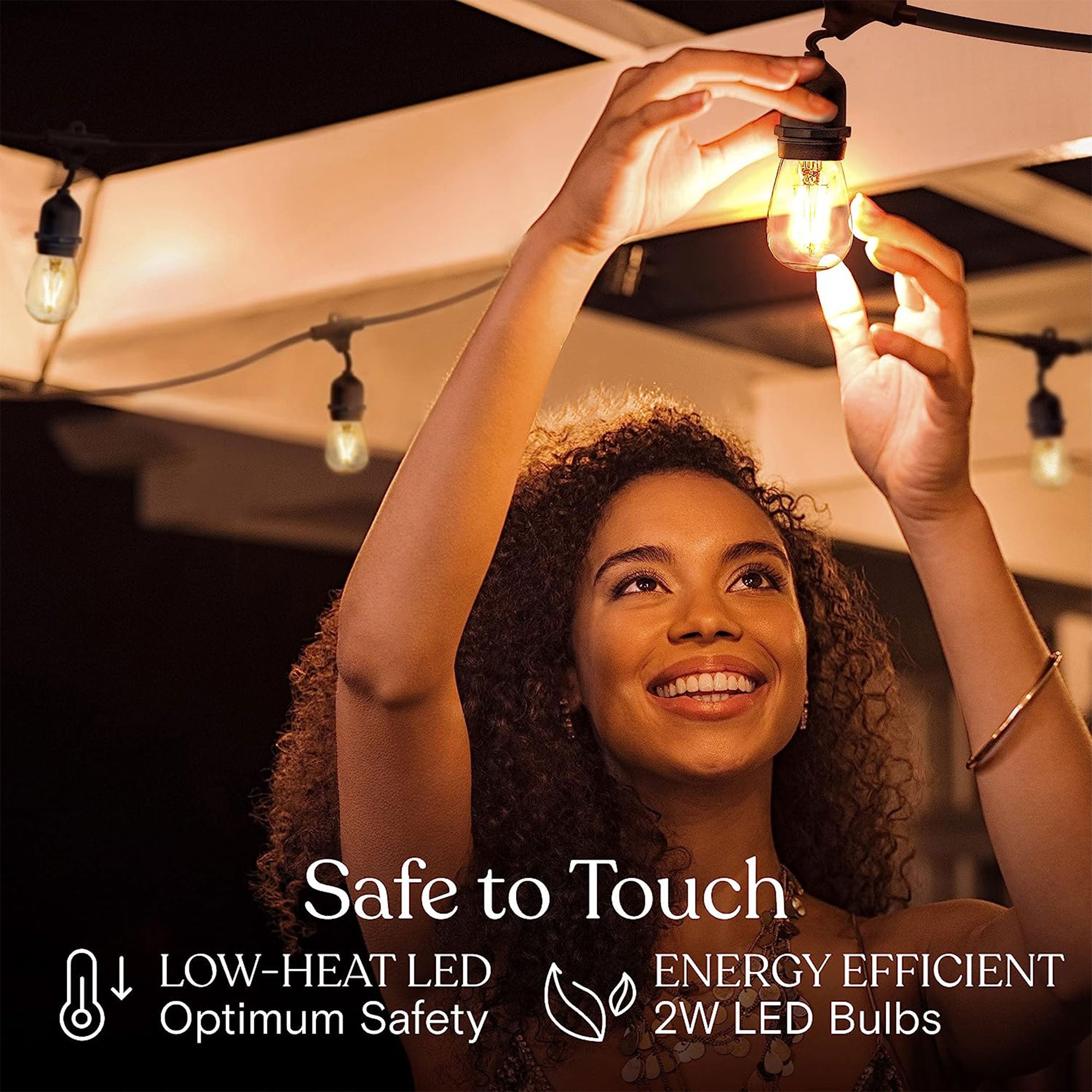 Brightech Ambience Pro Edison Black LED Waterproof String Lights, 48 Ft. (Used) - VMInnovations