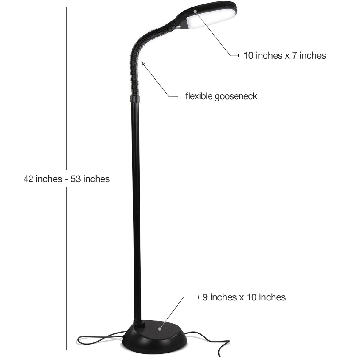 Brightech Litespan LED Floor Lamp with Adjustable Reading Light, Black(Open Box)