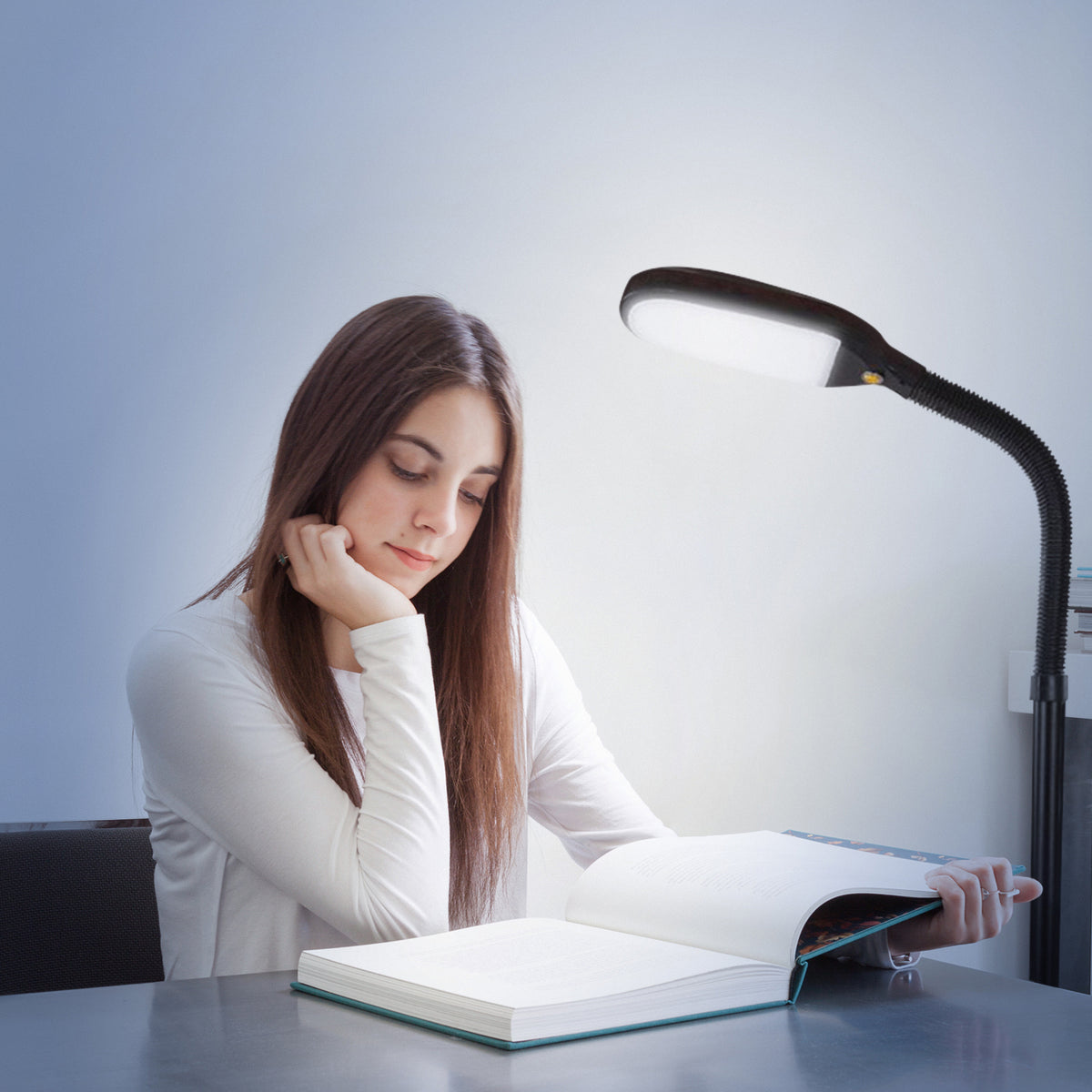 Brightech Litespan Daylight LED Floor Lamp with Reading Light, Brown (For Parts)