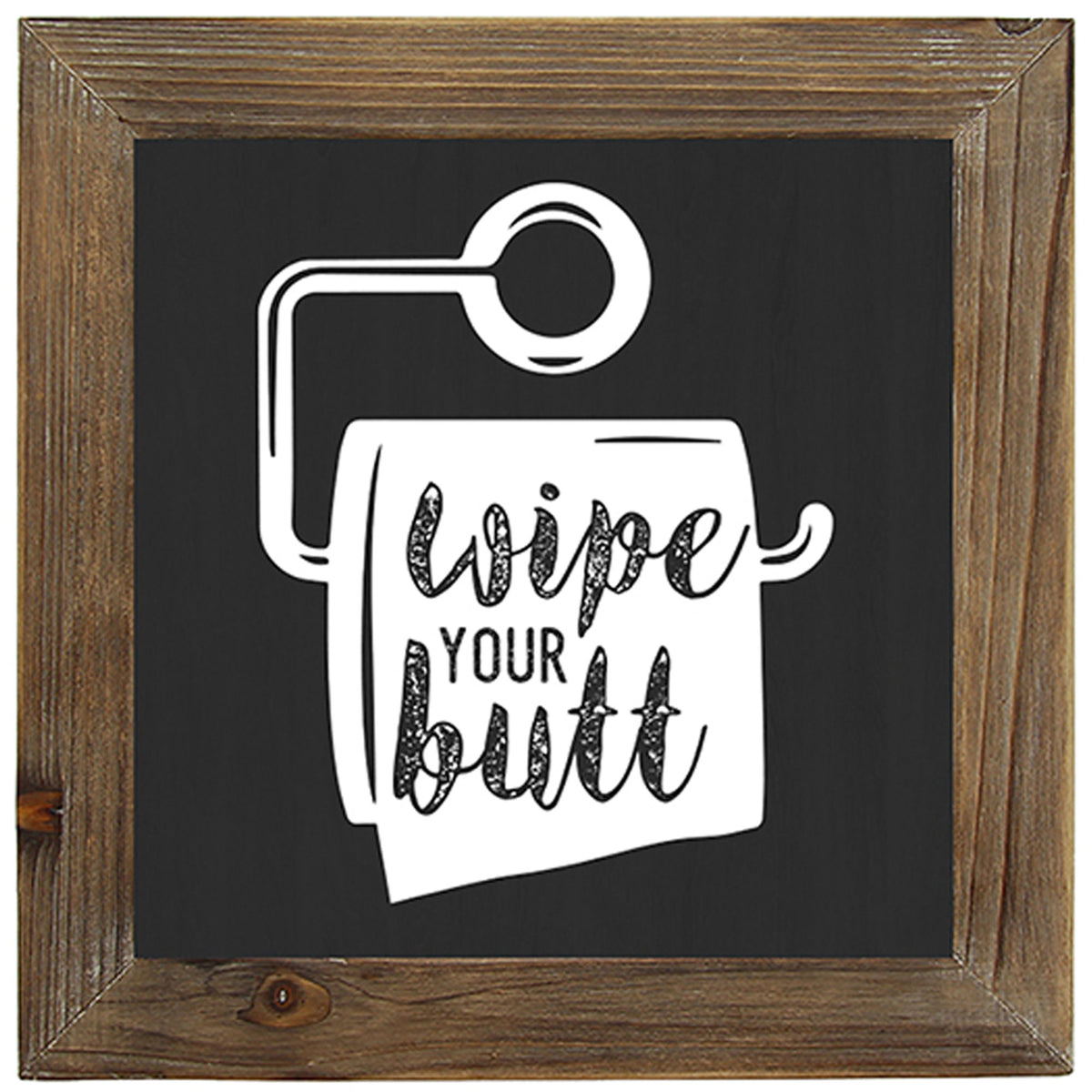 Stratton Home Decor Floss, Flush, Wipe, Wash Bathroom Art, Black/White(Open Box)