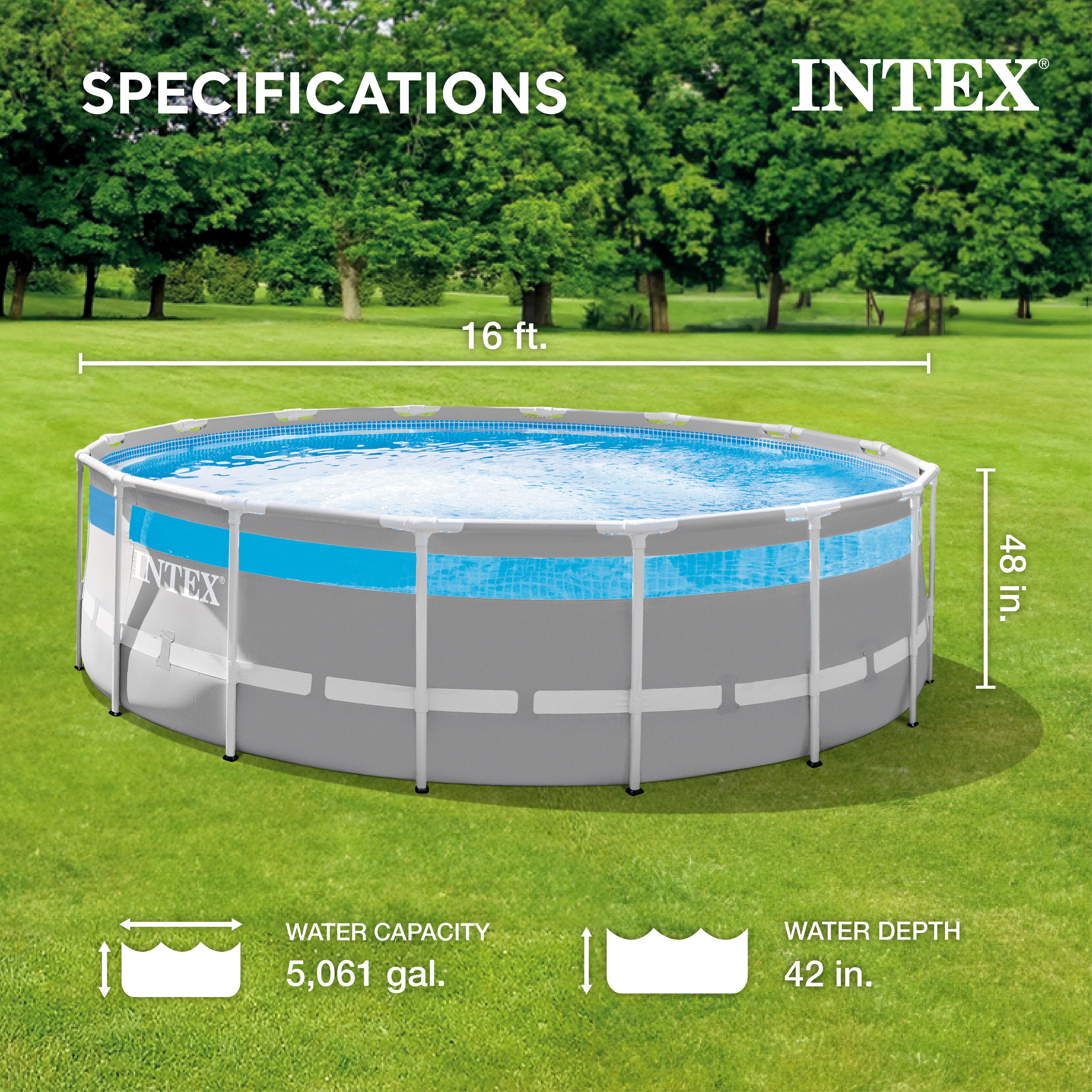 26729EH 16ft x 48in Clearview Prism Above Ground Pool with Pump (Open Box) - VMInnovations