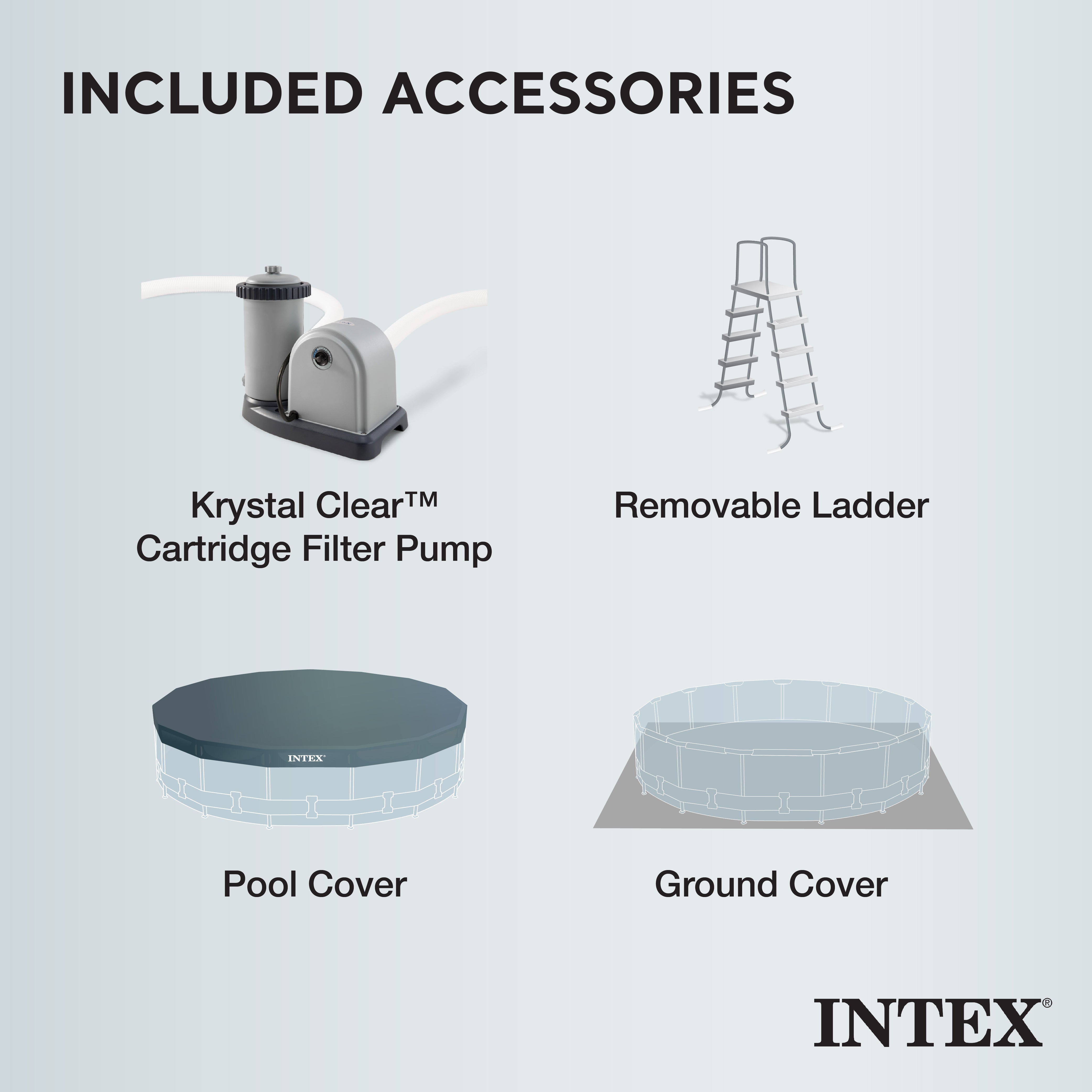 Intex 26729EH 16ft x 48in Clearview Prism Above Ground Pool with Pump (Used)