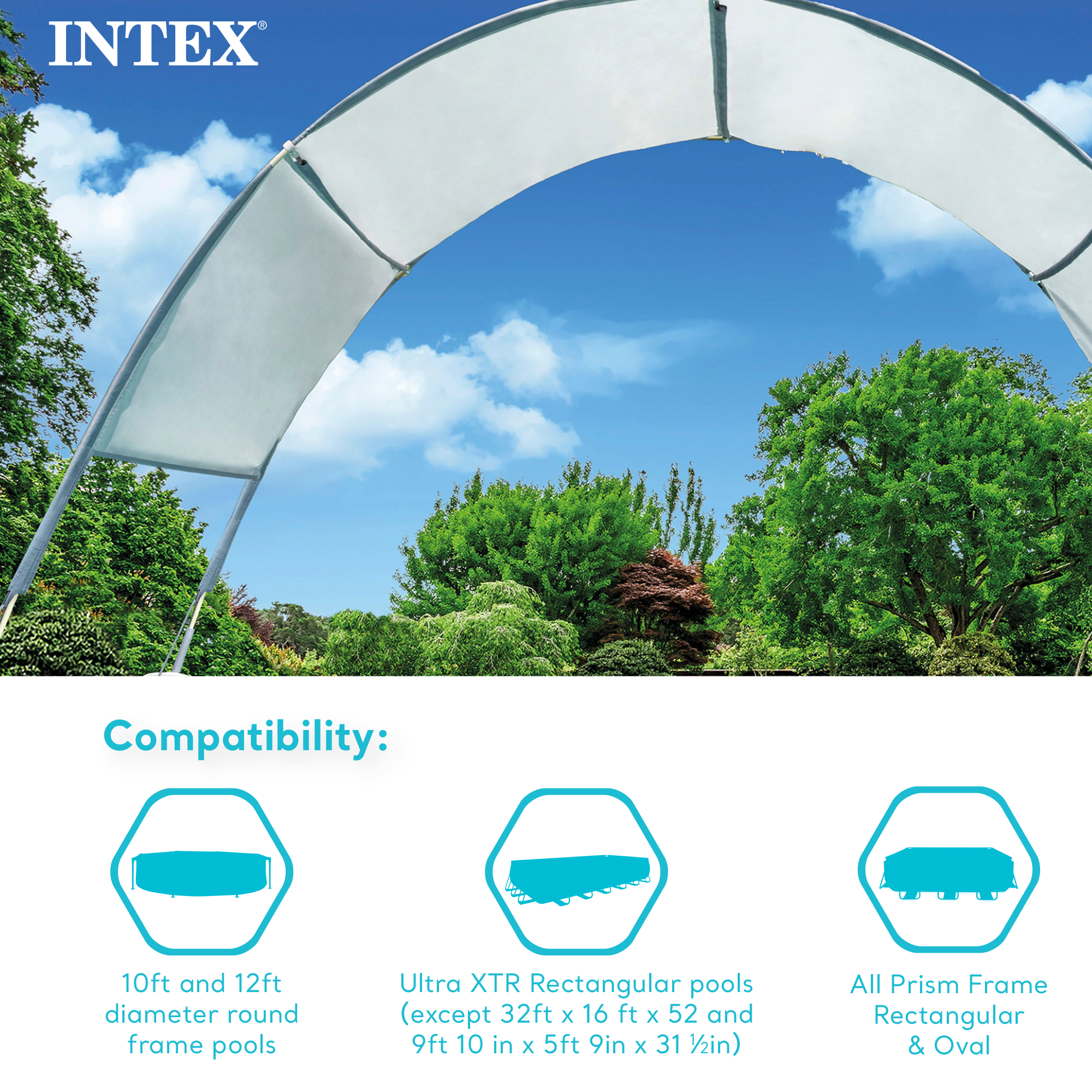 Intex 28054E Protective Canopy for 9 Foot or Smaller Rectangular Pools (Used) - VMInnovations