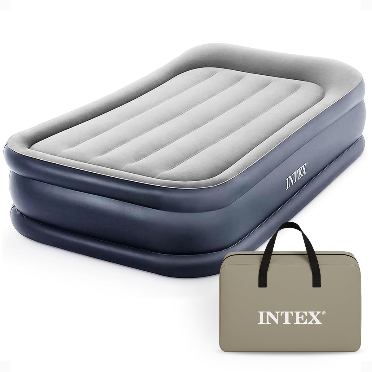 Intex Dura Beam Deluxe Pillow Bed with Built In Pump, Twin(Open Box) - VMInnovations