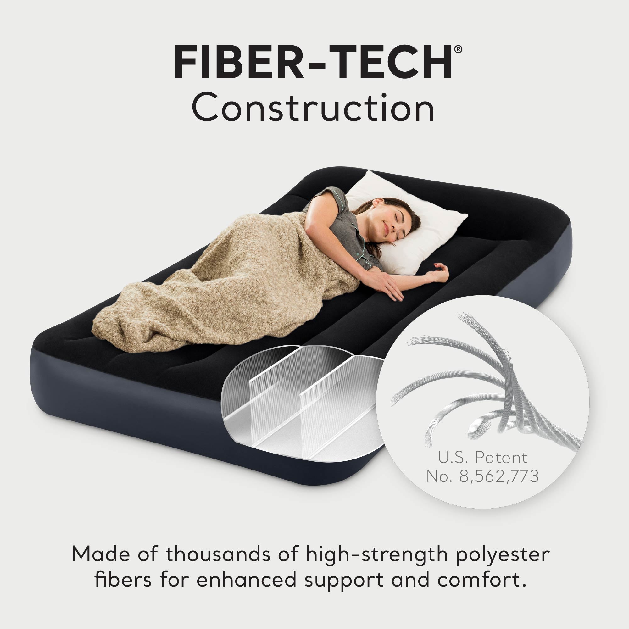 Intex Dura Pillow Rest Blow Up Mattress Air Bed Built In Pump, Twin (Open Box) - VMInnovations