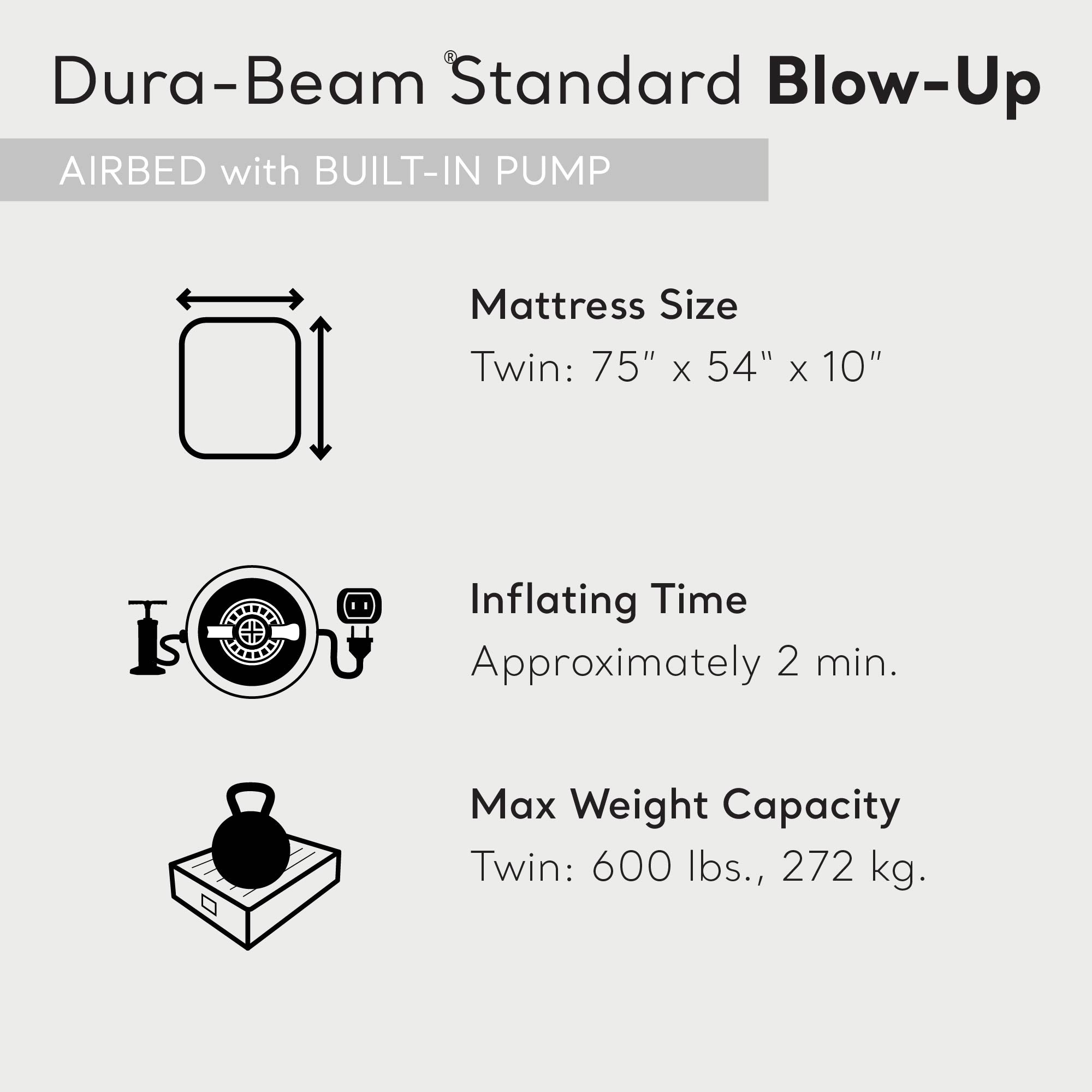 Intex Dura Beam Pillow Rest Standard Air Bed Inflatable Mattress, Full (Used) - VMInnovations
