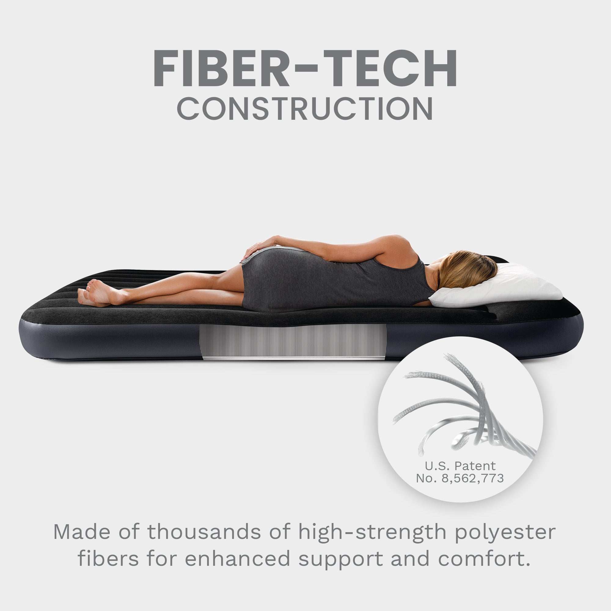Intex Dura Beam Pillow Rest Classic Airbed Mattress with Built-In Pump, Queen - VMInnovations