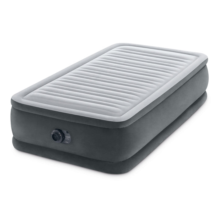 Intex 64411ED Dura Beam Comfort Plus Airbed Mattress w/ Built In Pump, Twin Size - VMInnovations