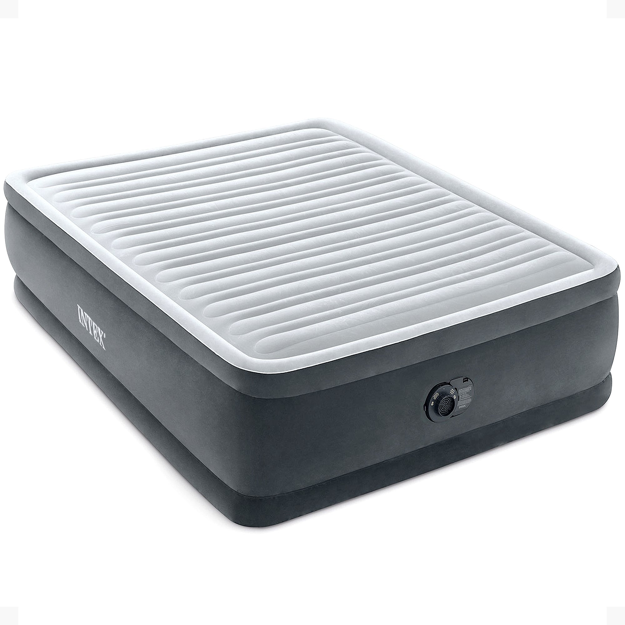 Intex Elevated Dura Beam Fiber Tech Airbed with Built in Pump, Queen (Used)