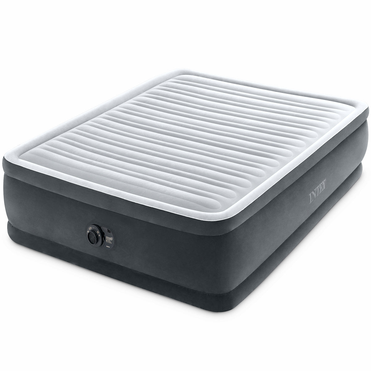 Intex Dura Beam Deluxe Pillow Raised Air Mattress Bed Built In Pump, Q(Open Box)