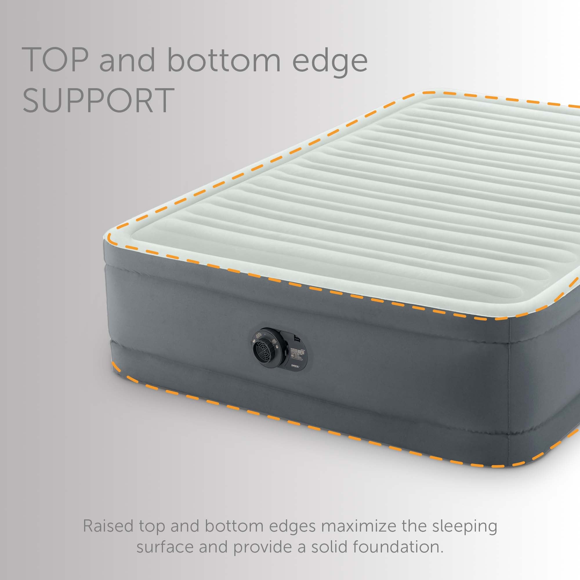 Intex PremAire I Fiber-Tech Air Mattress Bed with Built-In Pump, Full (Used)