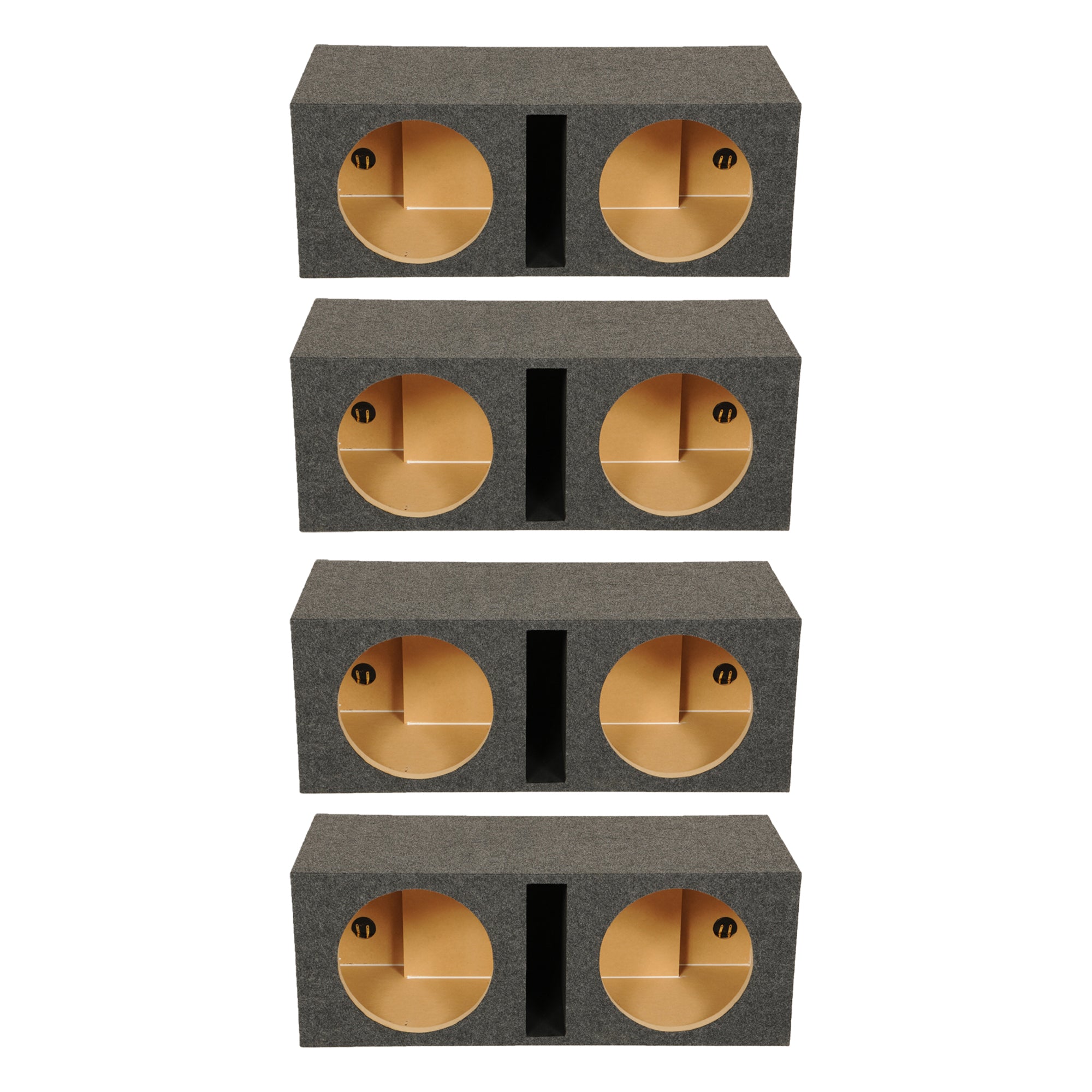 QPower QBASS Dual 10 Inch Car Audio Subwoofer Enclosure Box, Charcoal (4 Pack) - VMInnovations