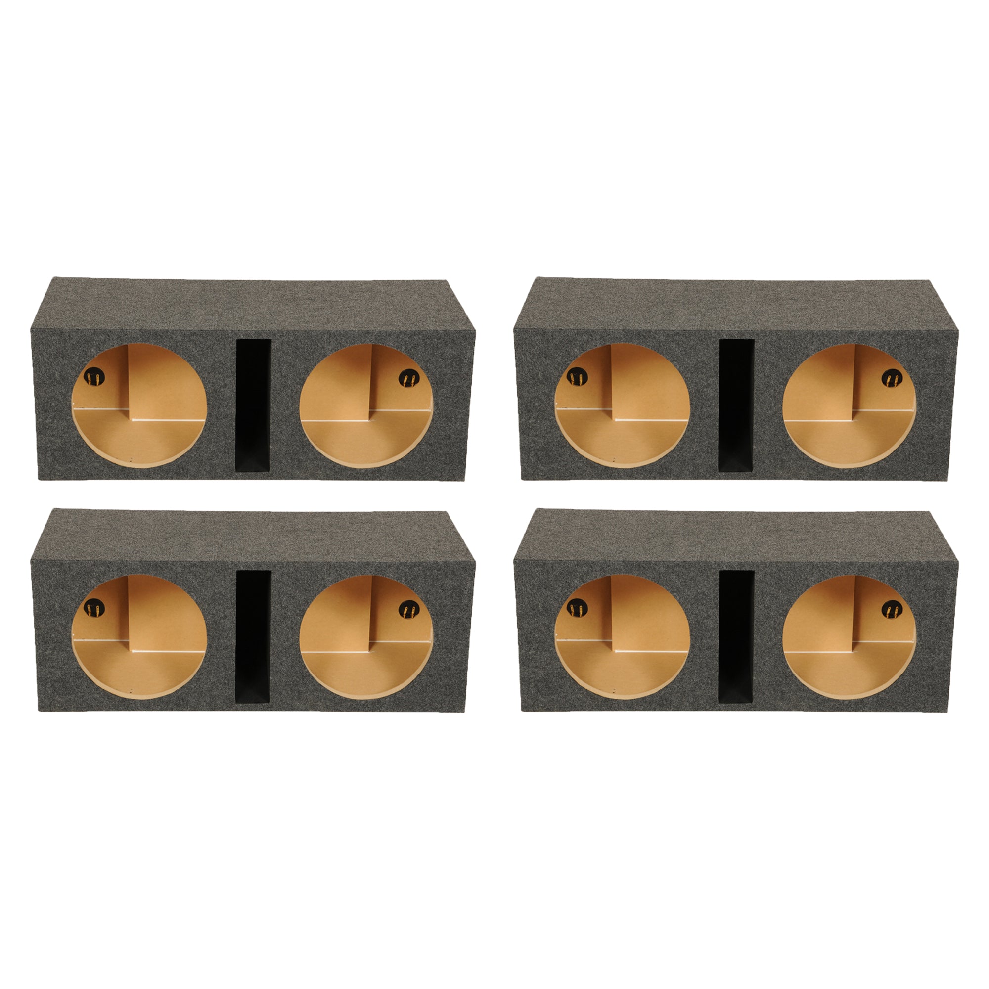 QPower QBASS Dual 12 Inch Car Audio Subwoofer Enclosure Box, Charcoal (4 Pack) - VMInnovations