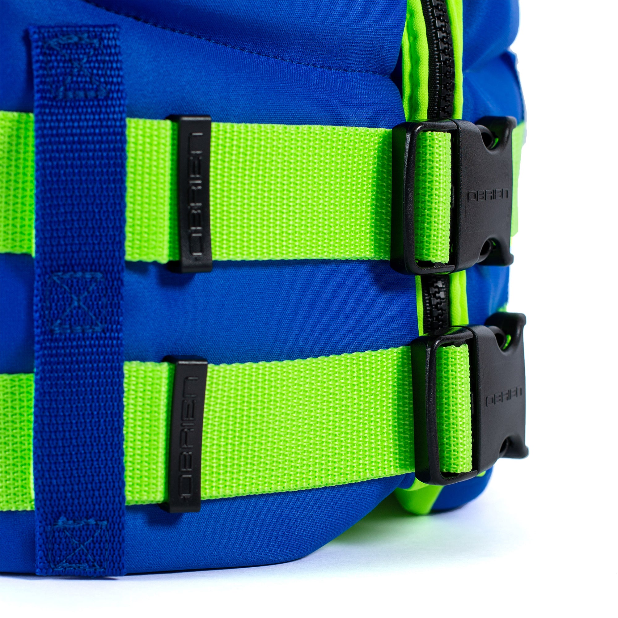 O'Brien BioLite Traditional Youth USCG Safety Vest Life Jacket, Blue/Lime Green - VMInnovations