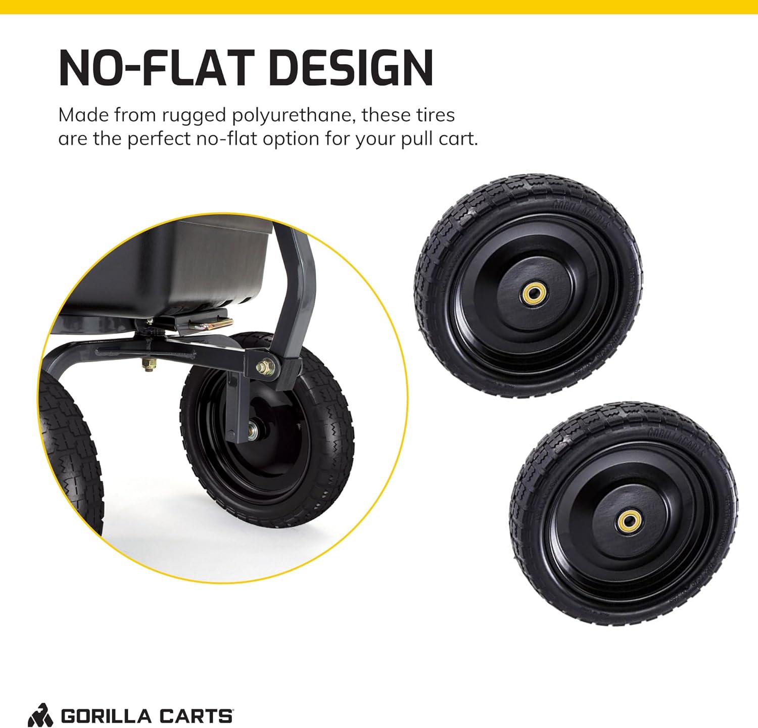 Gorilla Carts GCT-13NF 13 Inch No Flat Replacement Tire for Utility Cart, 4 Pack - VMInnovations