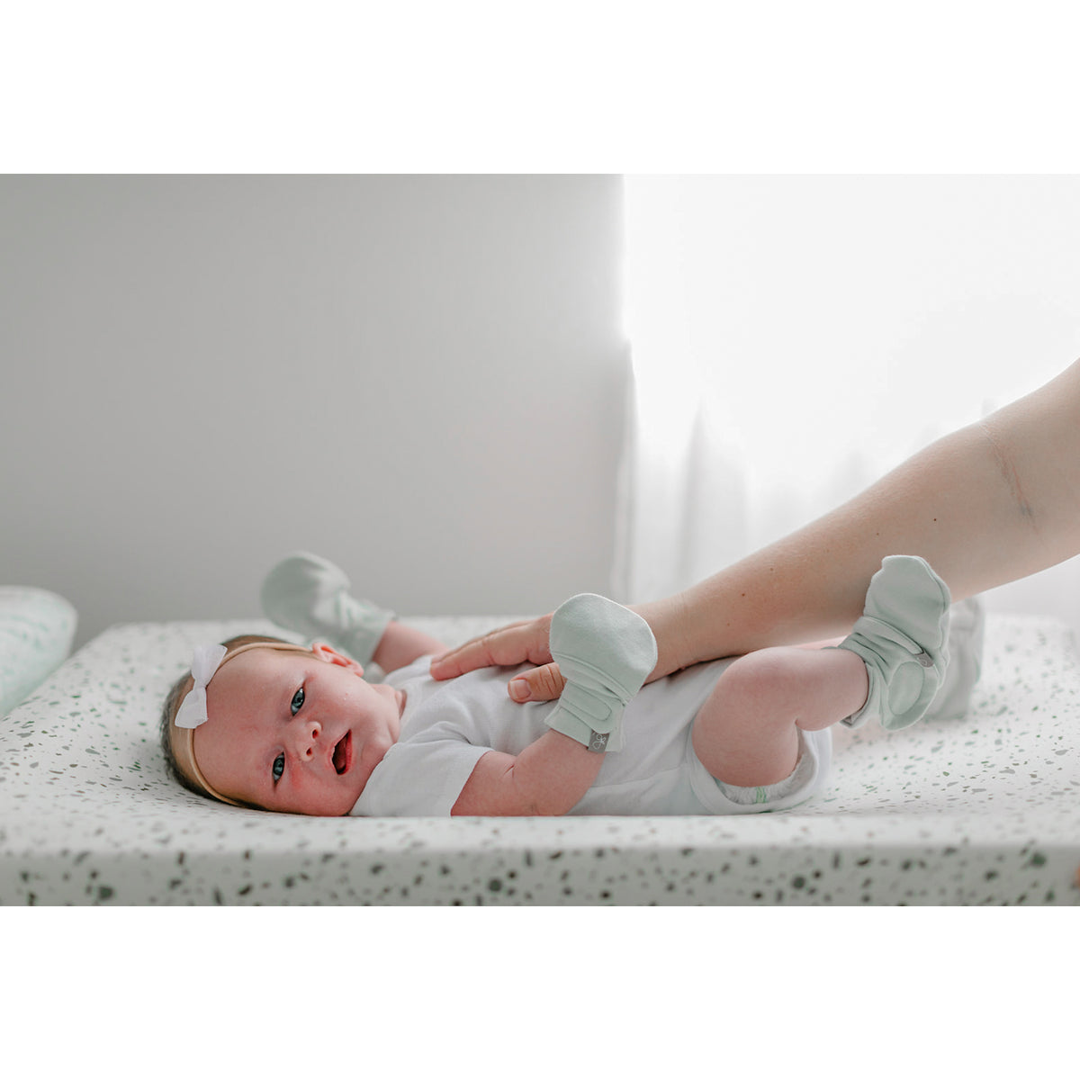 Goumikids Soft Organic Stay On No Scratch Baby Infant Mitts, 0-3M Succulent - VMInnovations