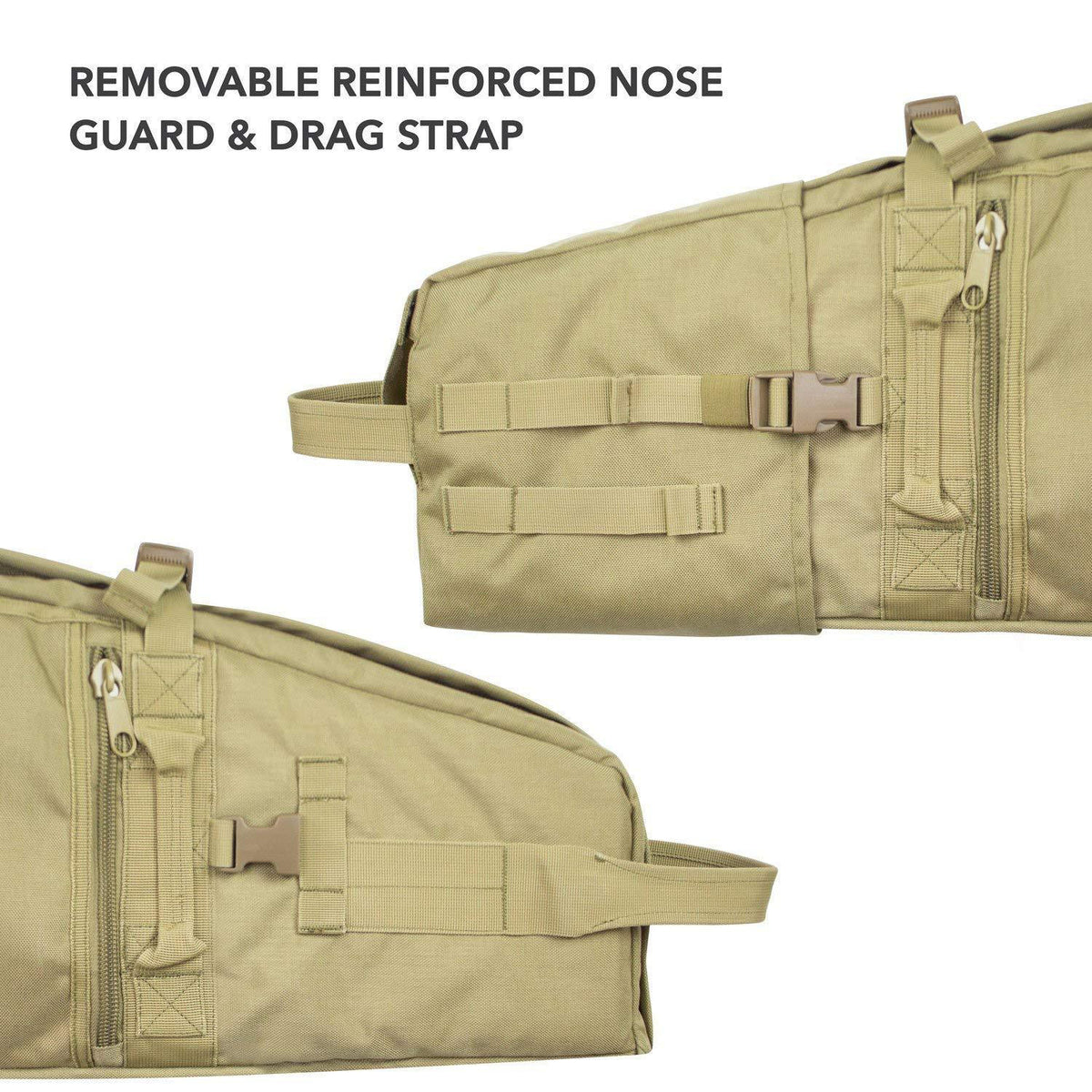 Elkton Outdoors ELK-RIFB-TAN Tactical Rifle Drag Bag w/ Optional Backpack Straps - VMInnovations
