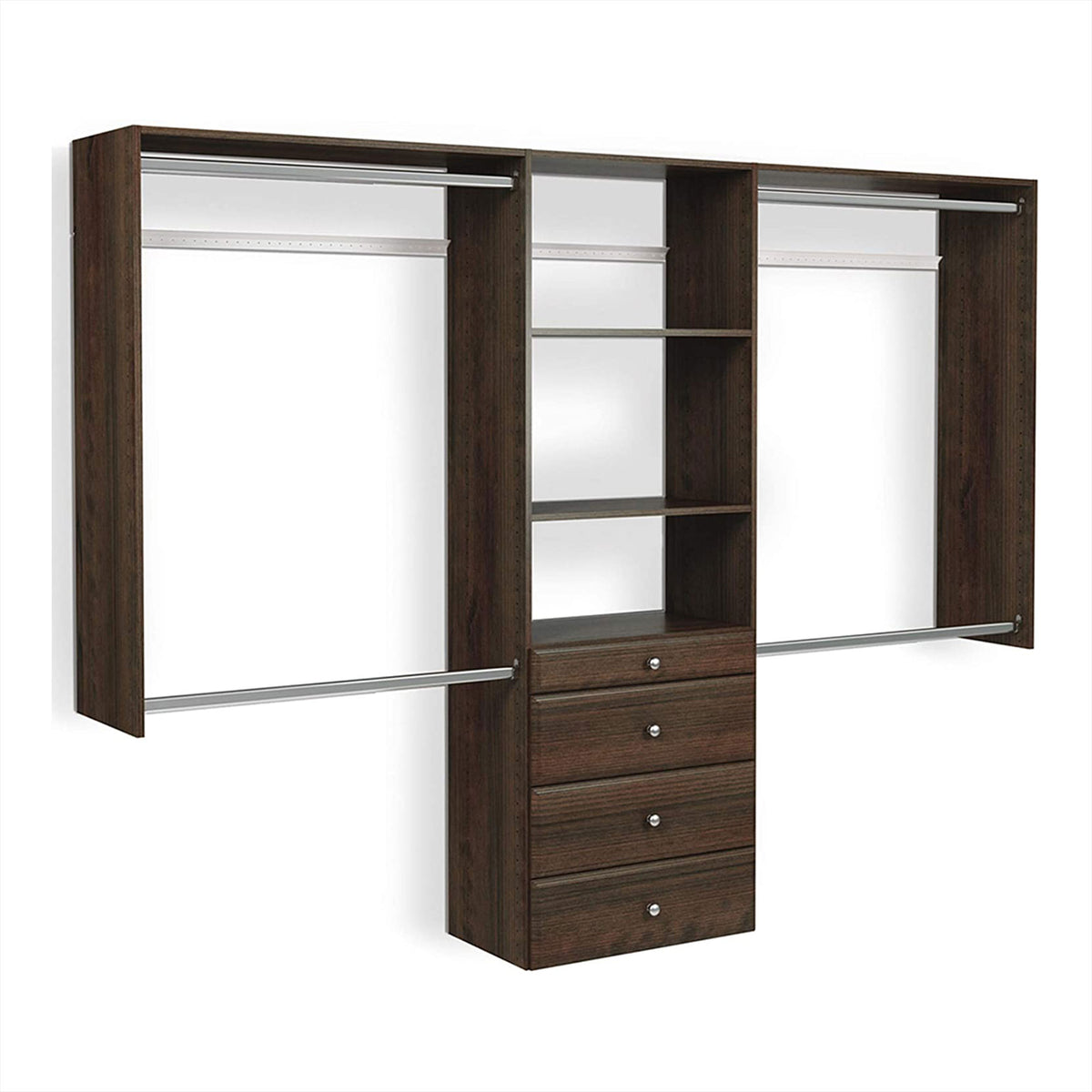 Easy Track Deluxe Tower Closet Organizer w/ Shelves & Drawers, Truffle (Damaged)