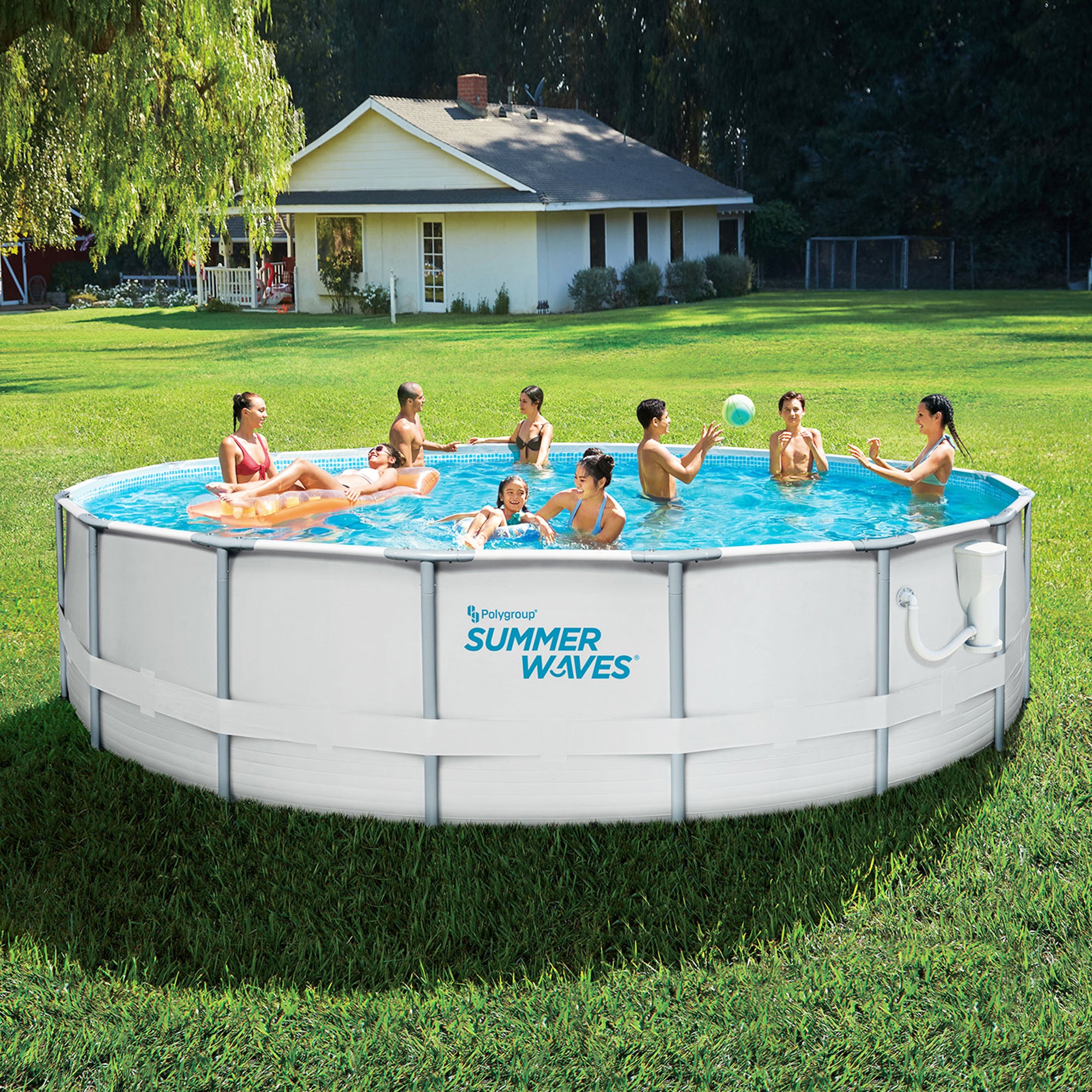 Summer Waves Elite 18ft x 48in Metal Frame Pool Set w/ Filter Pump (Open Box)