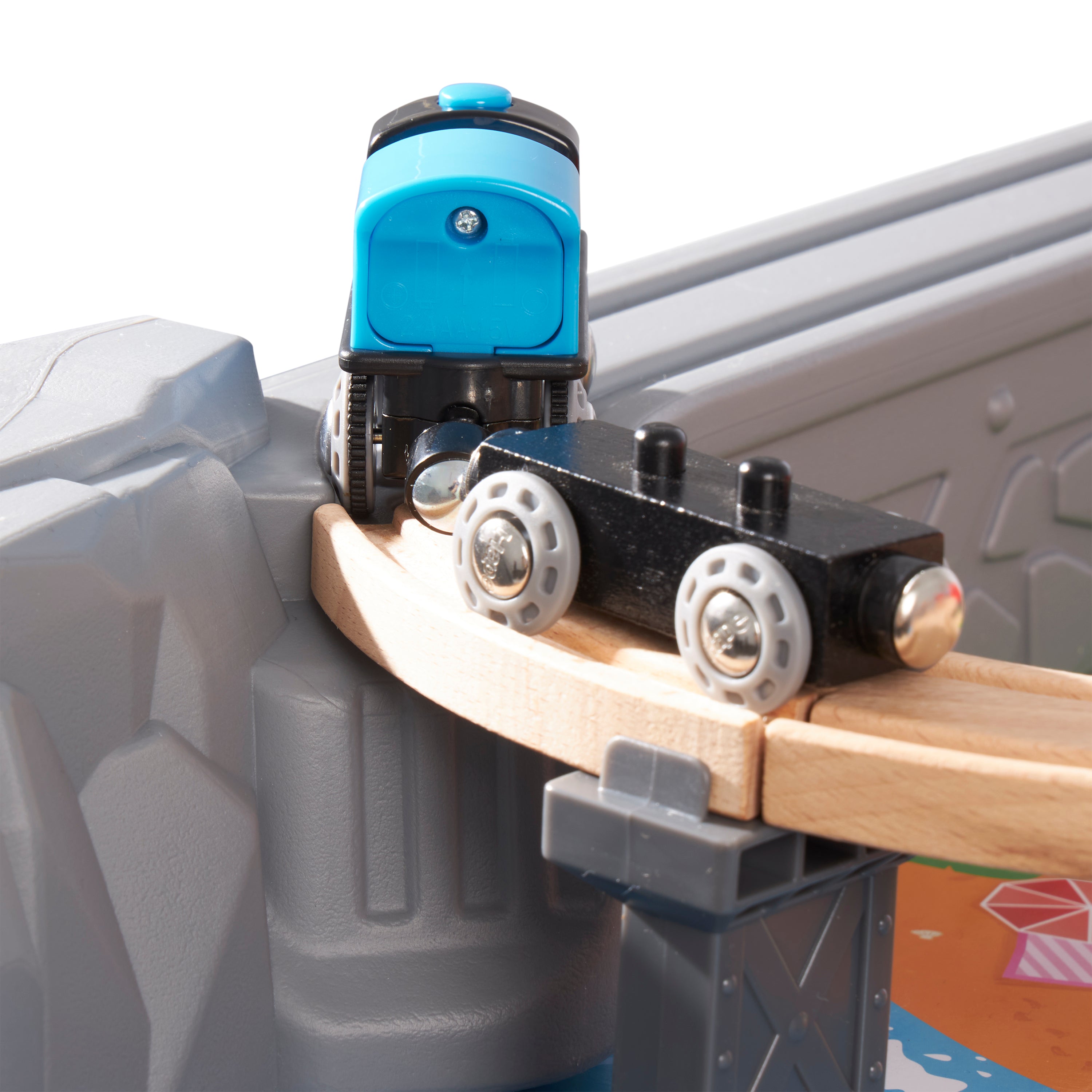 Hape 70 Piece Railway Train Set Table with Battery Powered Locomotive (Open Box)