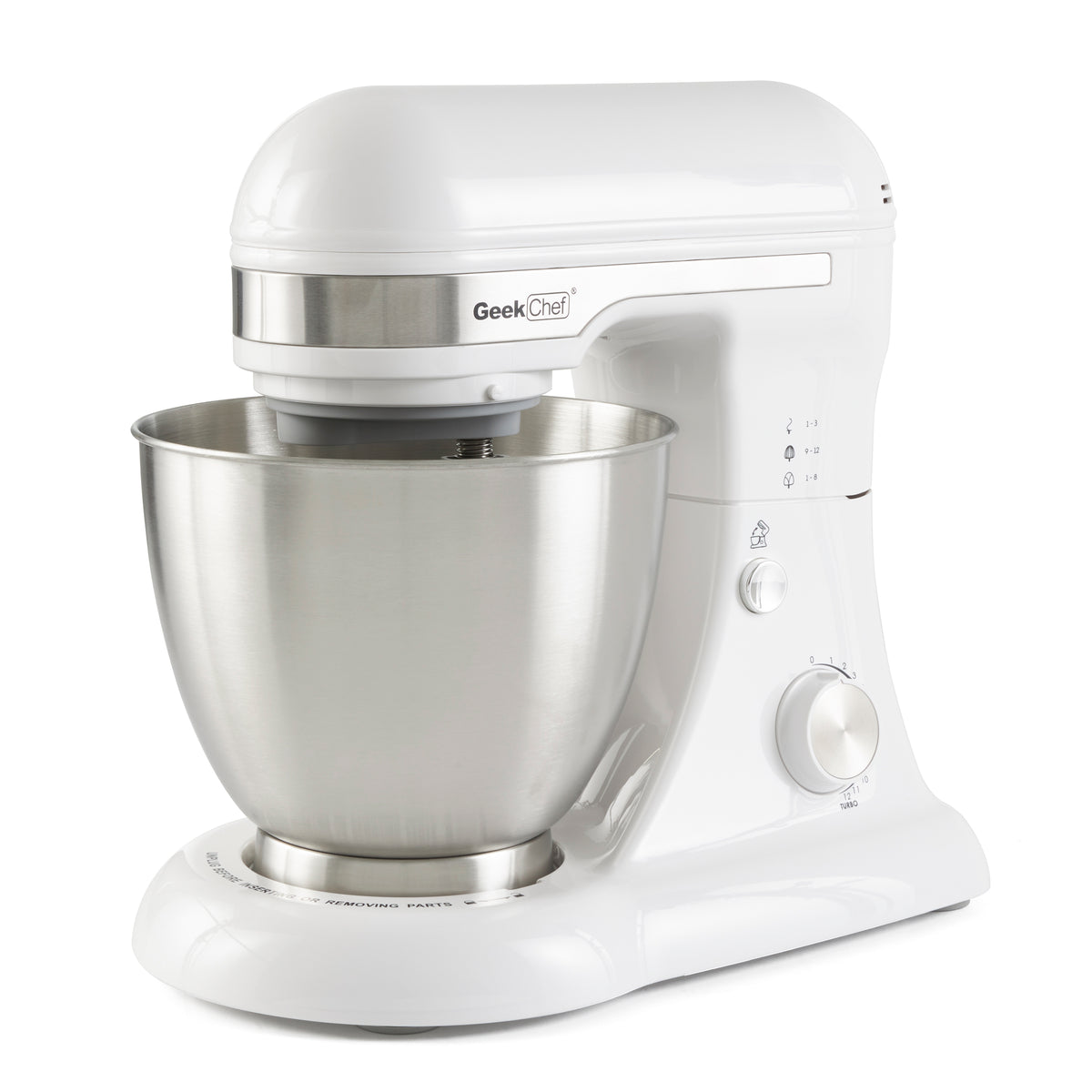 Geek Chef Stainless Steel 4.8 Qt Bowl Baking Food Stand Mixer (For Parts)