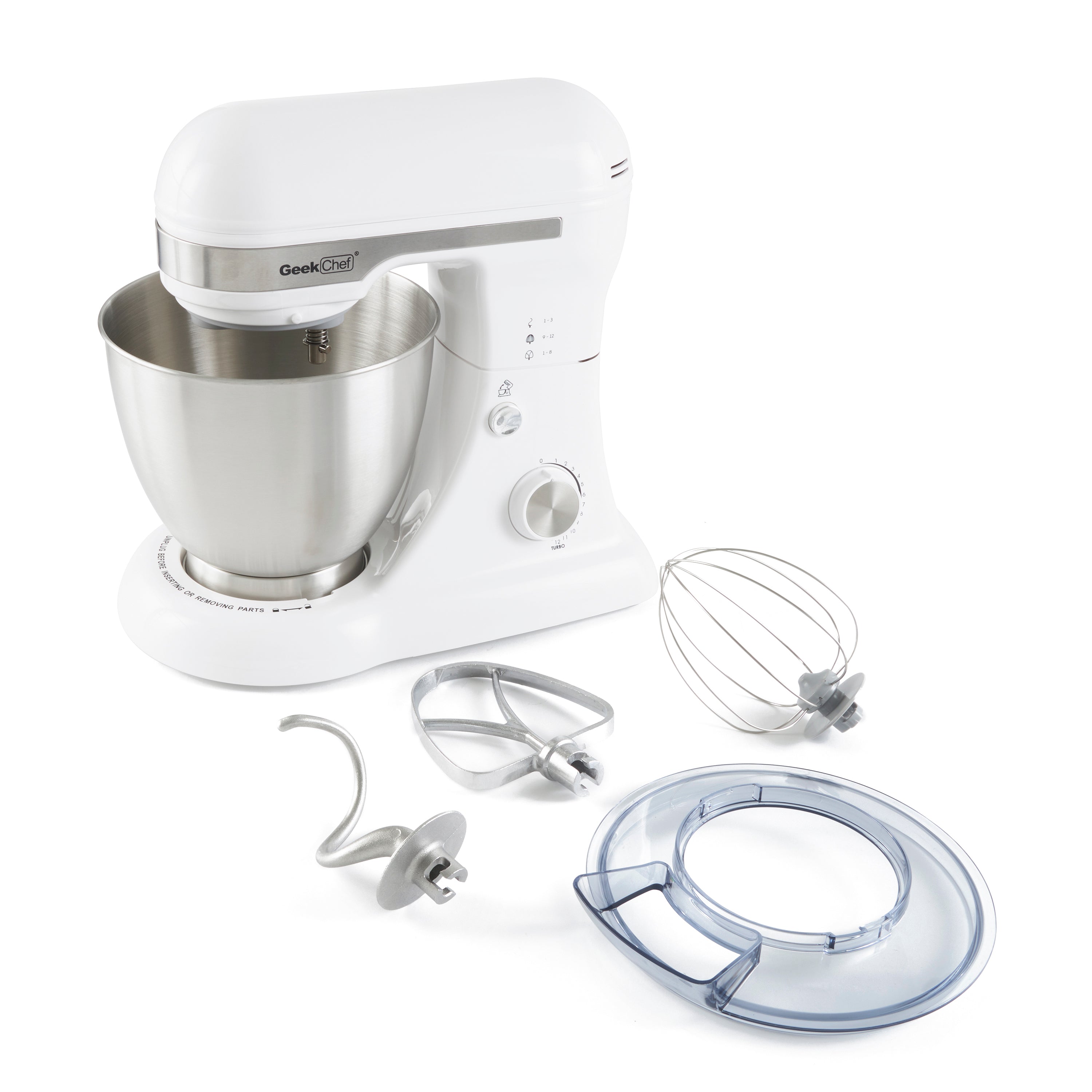 Geek Chef Stainless Steel 4.8 Qt Bowl 12 Speed Baking Food Stand Mixer (Damaged)