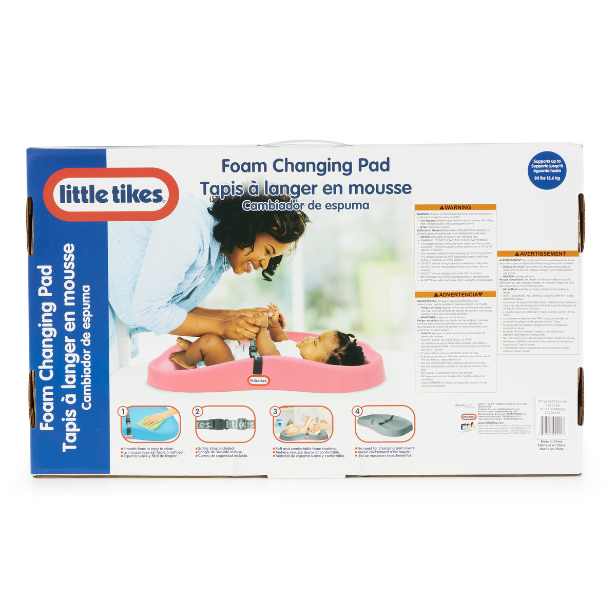 Little Tikes Deluxe 2 in 1 Baby Infant Soft Foam Changing Pad and Play Mat, Pink - VMInnovations