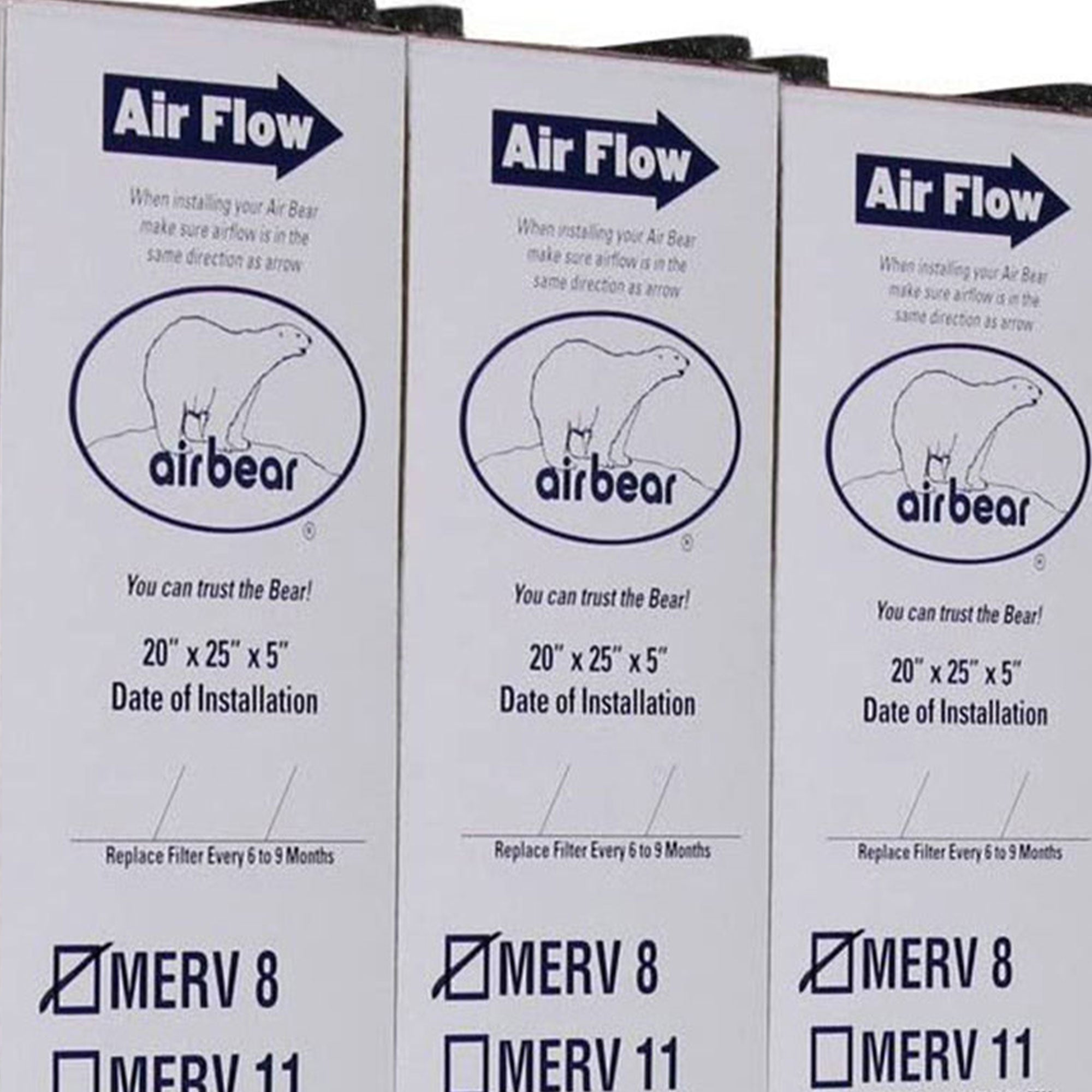 Trion Air Bear 20 x 25 x 5 Inch MERV 8 Air Purifier Filter (3 Pack) (Open Box) - VMInnovations