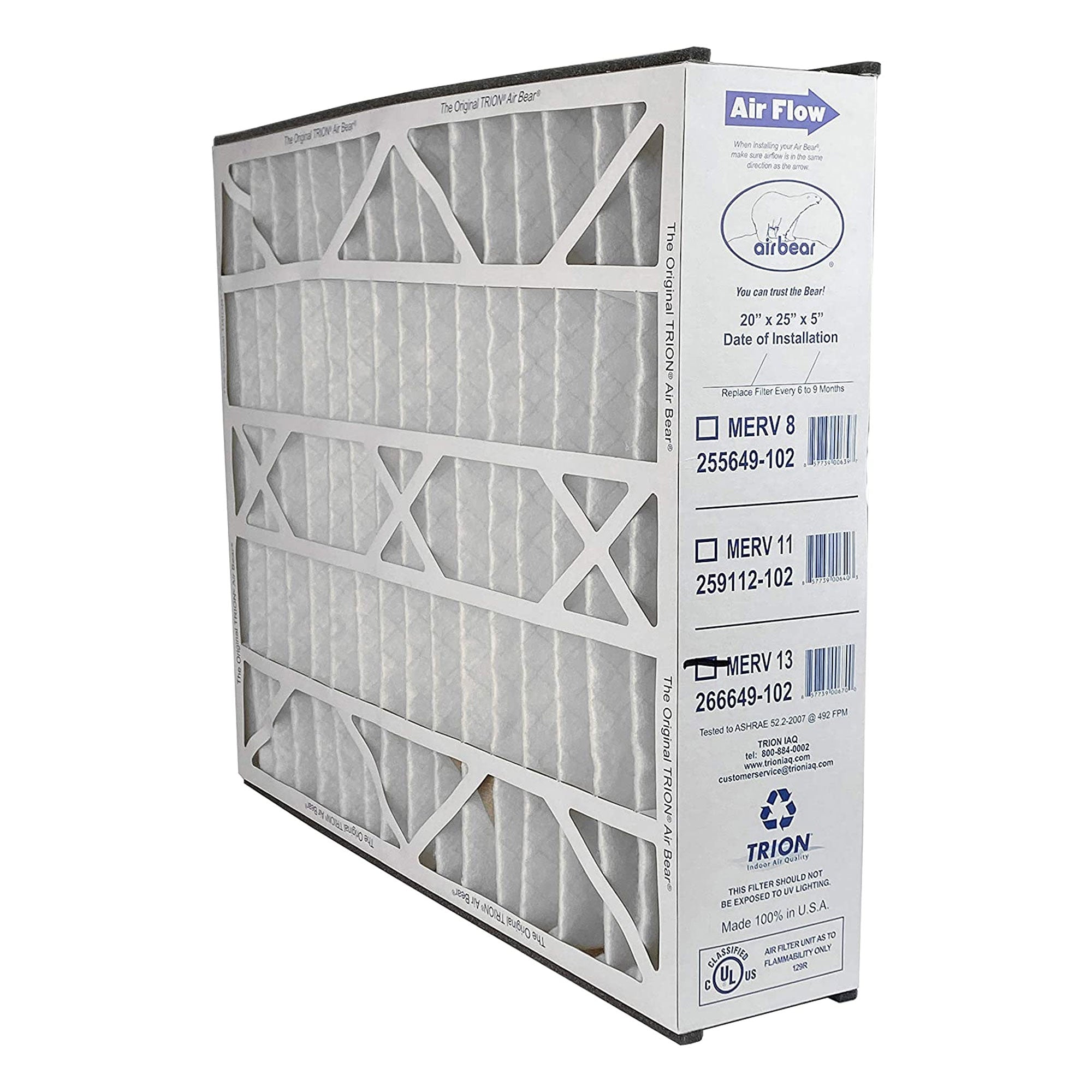 Trion Air Bear 20 x 25 x 5 Inch MERV 13 Air Purifier Filter (3 Pack) (Used) - VMInnovations