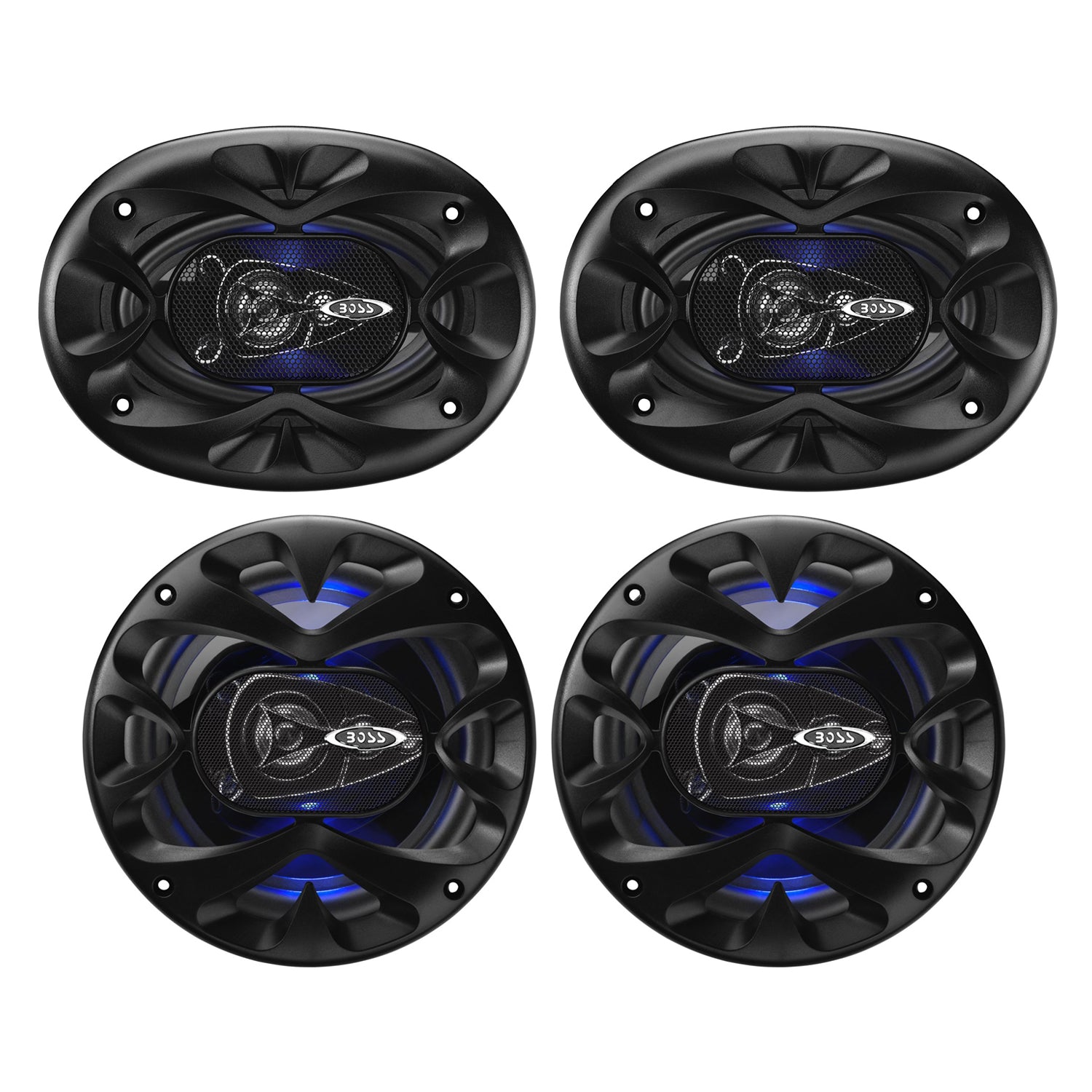 Boss BE654 Rage 6.5 & 4 x 6 Inch 4 Way Full Range Mobile Audio/Video Speakers - VMInnovations