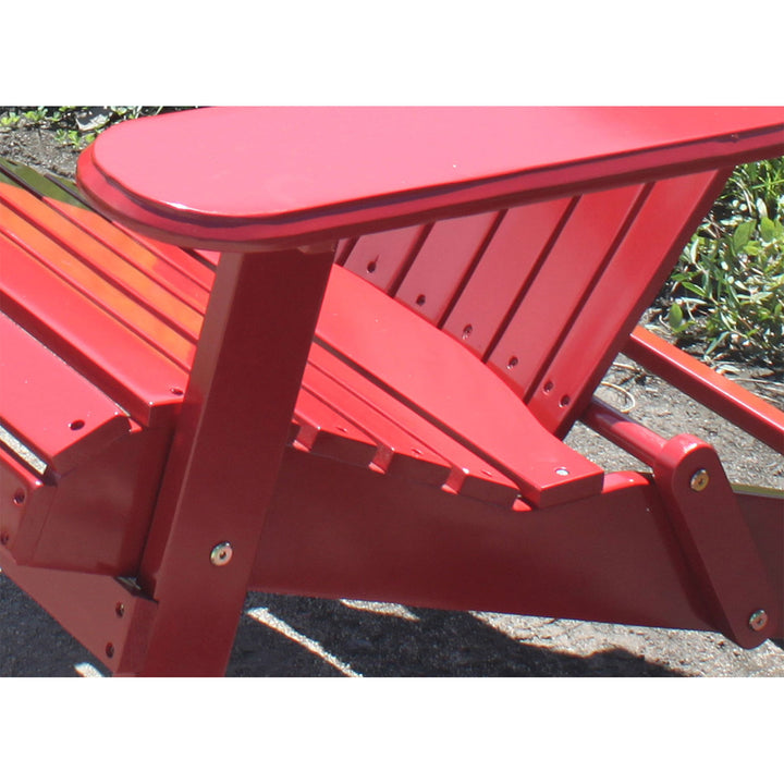 Northbeam Outdoor Portable Foldable Wooden Adirondack Deck Lounge Chair, Red - VMInnovations