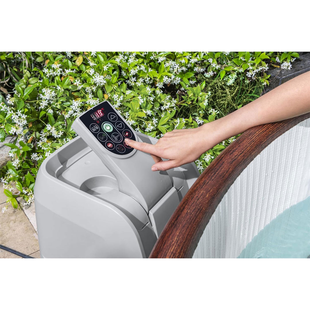 Bestway Helsinki SaluSpa 7 Person Inflatable Hot Tub Spa with 180 AirJets, Brown - VMInnovations