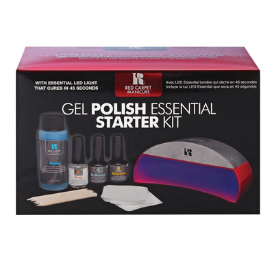 Red Carpet Manicure Gel Polish Essential Starter Kit w/ LED Light & Base Coat