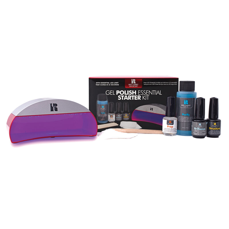 Red Carpet Manicure Gel Polish Essential Starter Kit w/ LED Light & Base Coat