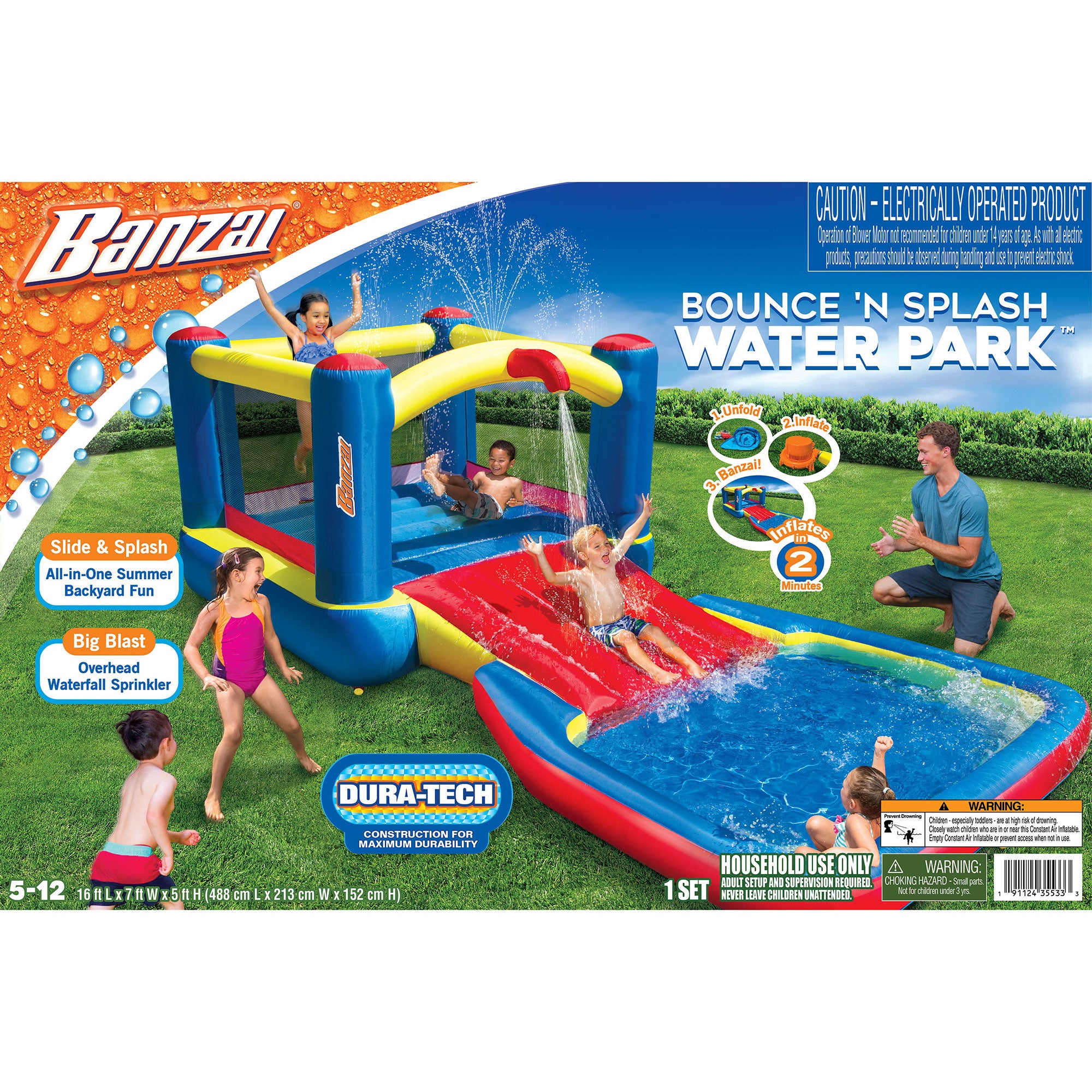 Banzai Bounce N Splash Water Park Aquatic Play Center with Slide (For Parts) - VMInnovations