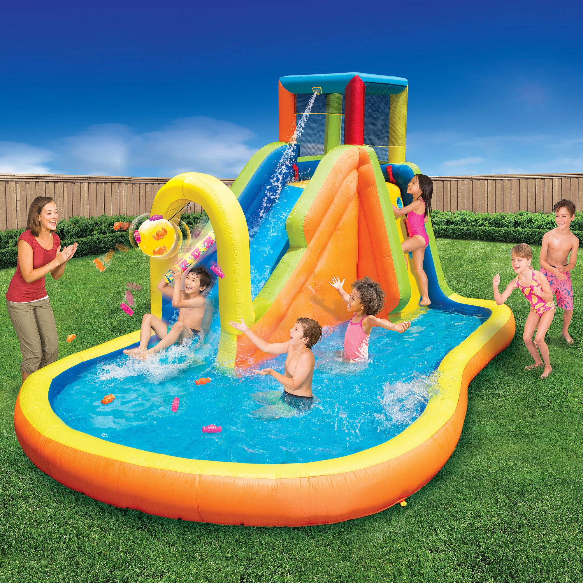 Banzai Inflatable Pinata Bash Party Slide Aquatic Activity Water Park (Open Box) - VMInnovations