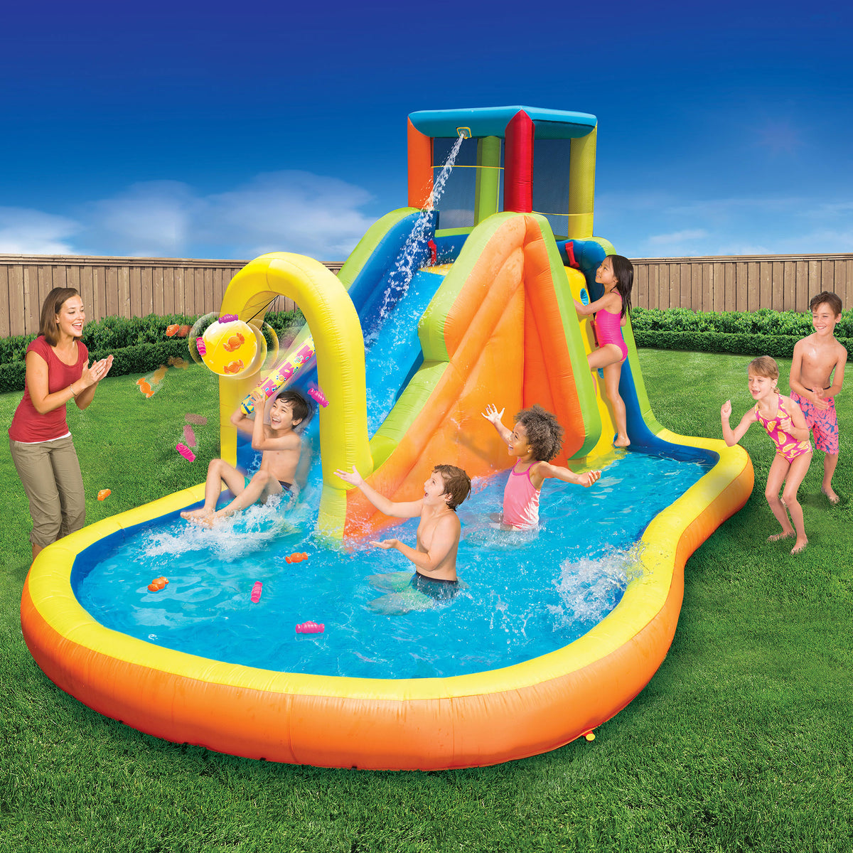 Banzai Outdoor Inflatable Pinata Bash Party Slide Aquatic Activity Water Park - VMInnovations