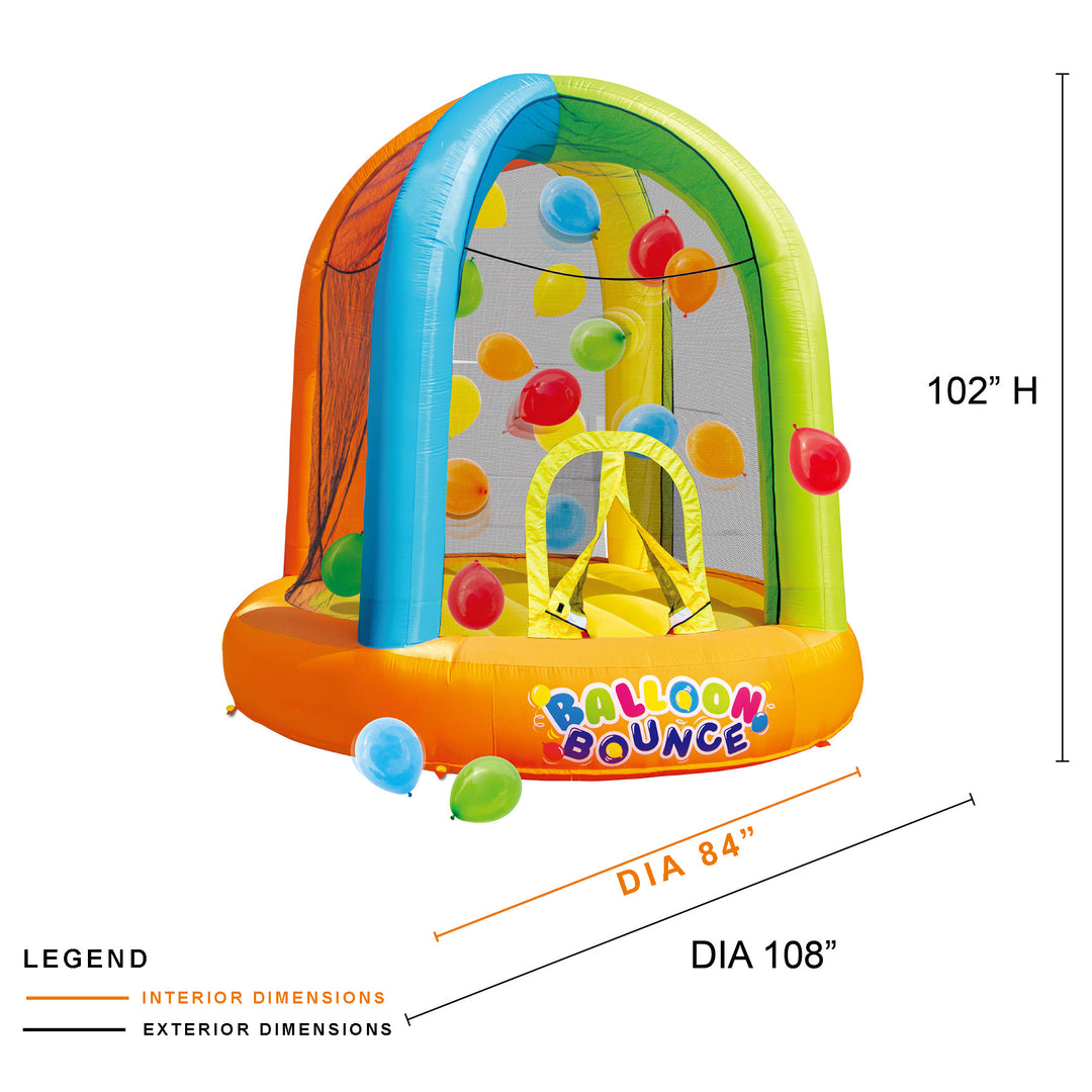 Banzai Inflatable Balloon Bounce House Activity Play Center with 20 Balloons - VMInnovations