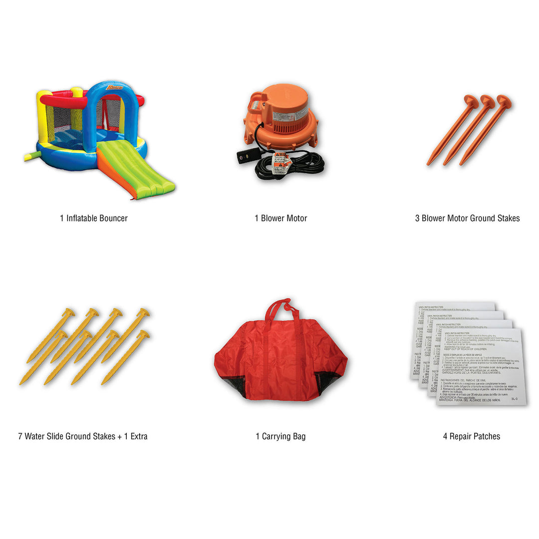Banzai Jump 'N Slide Bouncer Inflatable Outdoor Backyard Bouncy House Castle - VMInnovations