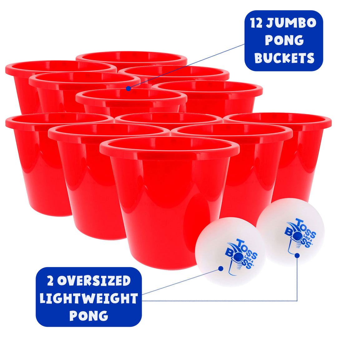 Banzai Toss Like A Boss Outdoor Giant Pong Lawn Game with Drawstring Carry Bag - VMInnovations