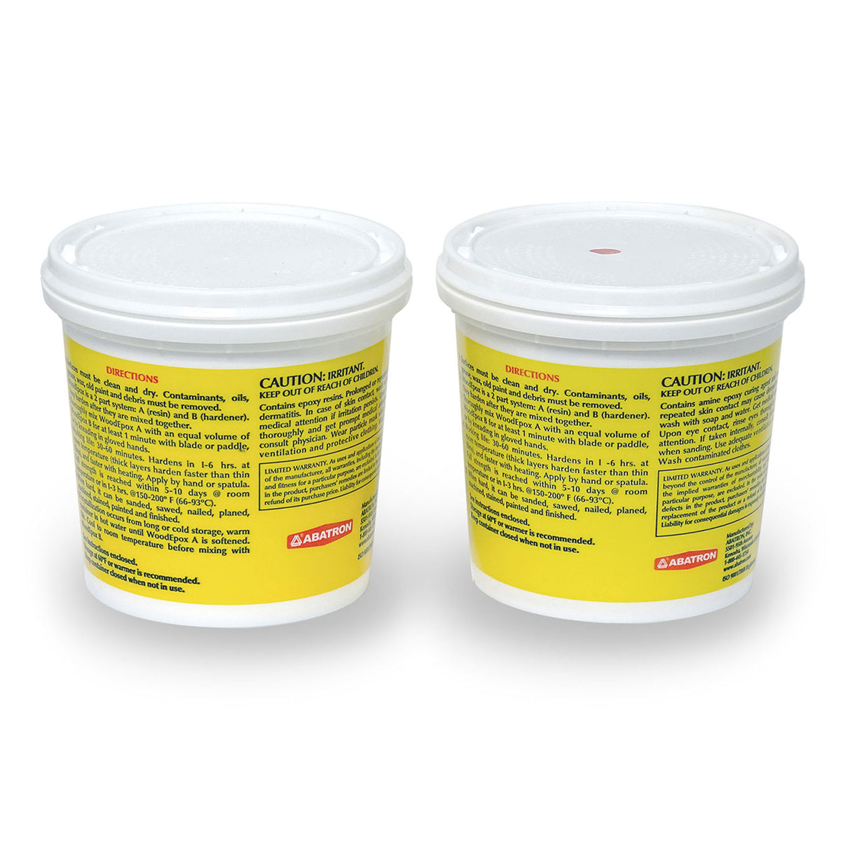 Abatron WE2QKR WoodEpox Epoxy Wood Replacement Compound Parts A & B, 2 Quart Kit (Used)