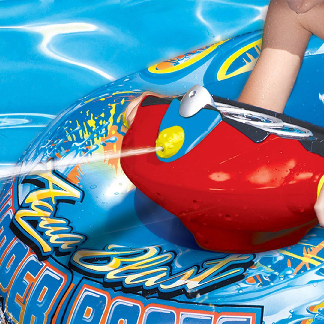Banzai Aqua Blast Motorized Bumper Boat Inflatable Pool Float Water Toy, Red - VMInnovations
