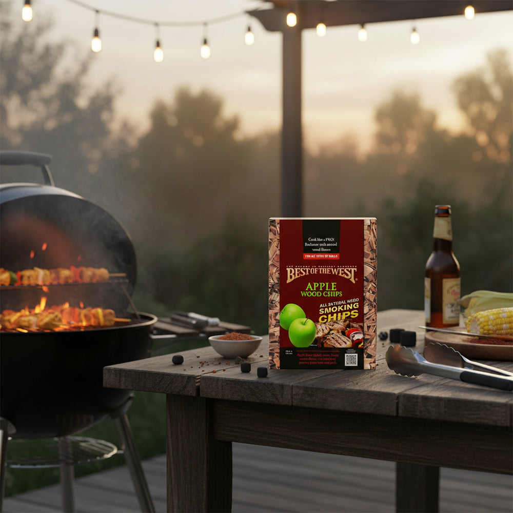 Best of the West All Natural Barbecue Apple Wood Smoking Chips, 180 Cubic Inches - VMInnovations
