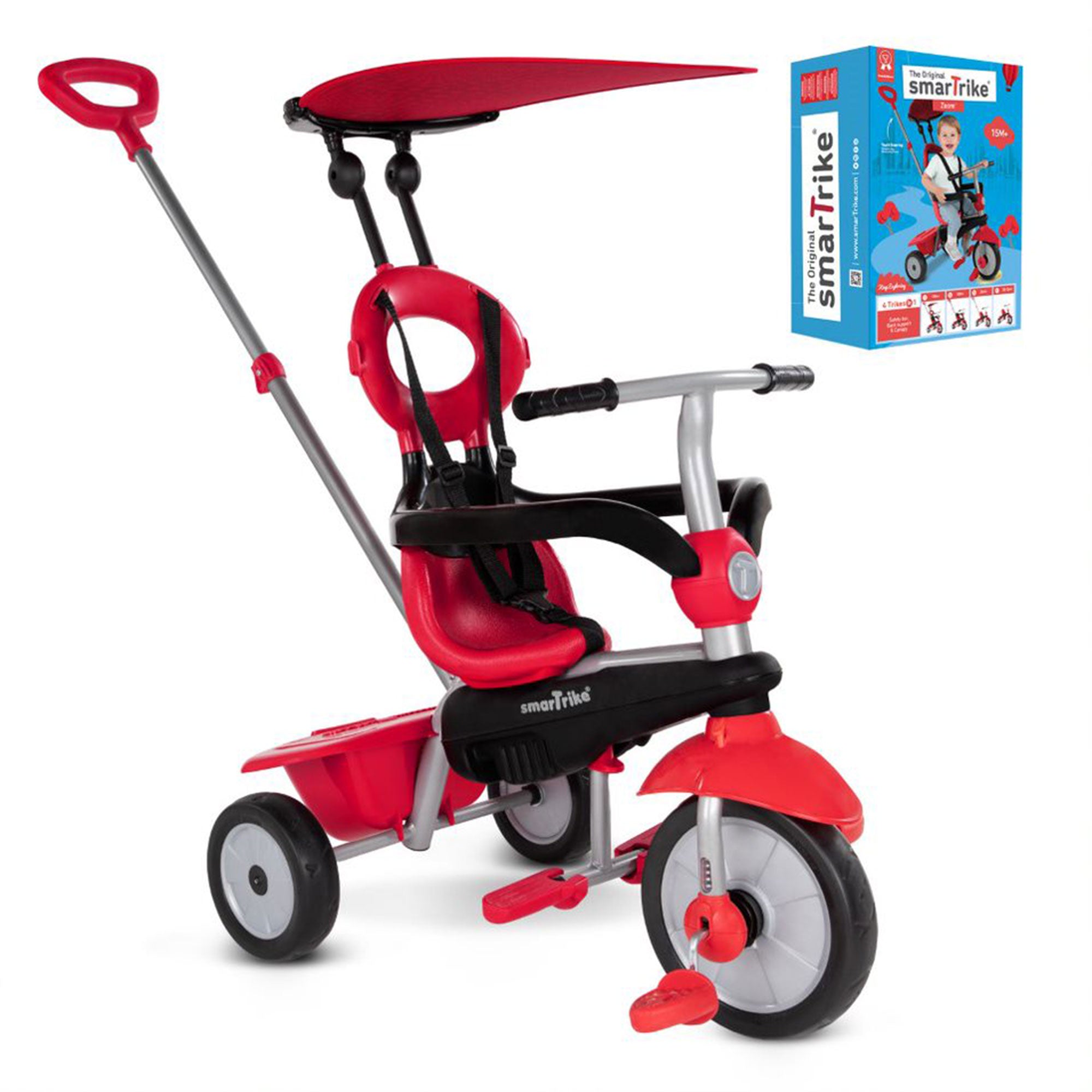 smarTrike Zoom 4 in 1 Baby Trike Tricycle Toy for 15 to 36 Months, Red(Open Box) - VMInnovations