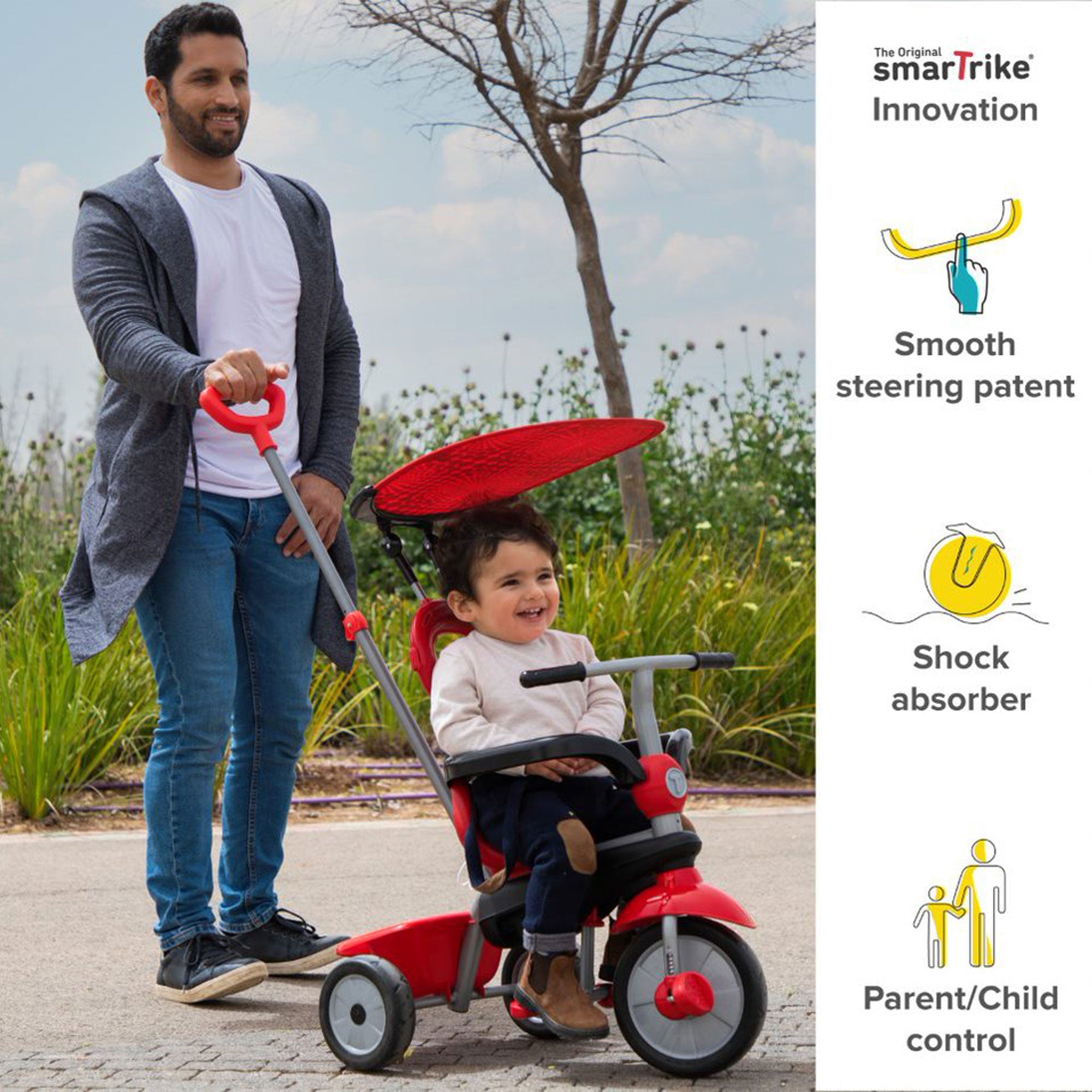 smarTrike Zoom 4 in 1 Baby Trike Tricycle Toy for 15 to 36 Months, Red(Open Box) - VMInnovations