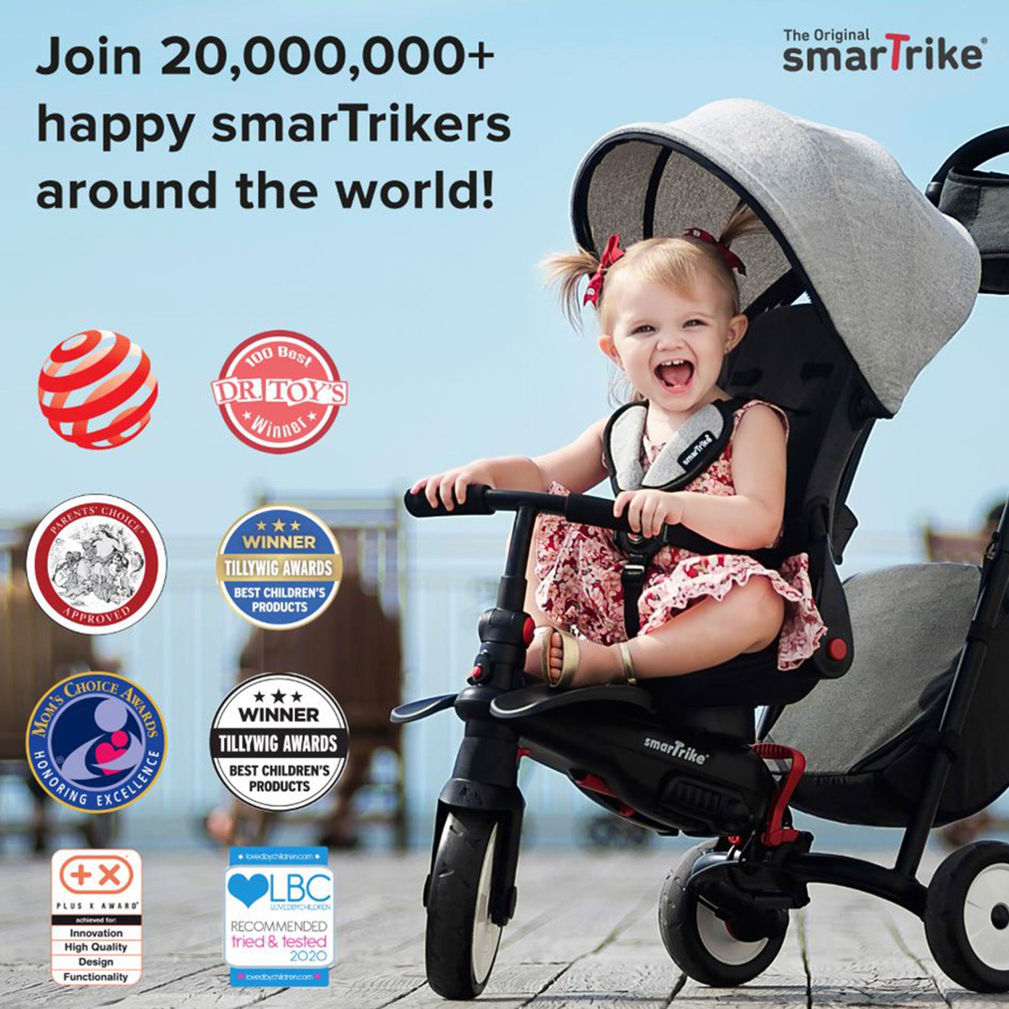 smarTrike Zoom 4 in 1 Baby Trike Tricycle Toy for 15 to 36 Months, Red(Open Box) - VMInnovations
