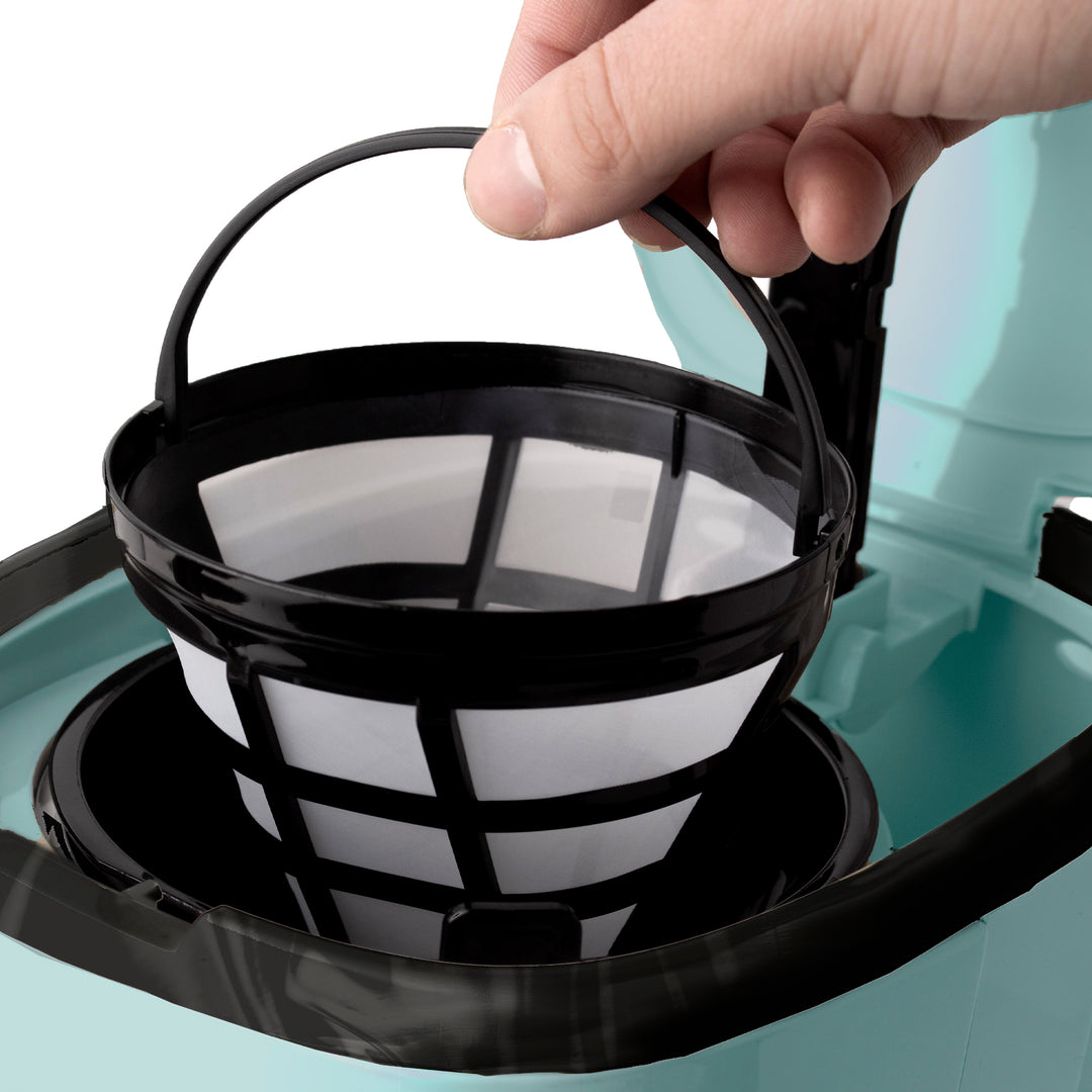 Haden Coffee Machine, 12 Cup Programmable Drip Coffee Maker, Turquoise & Chrome - VMInnovations