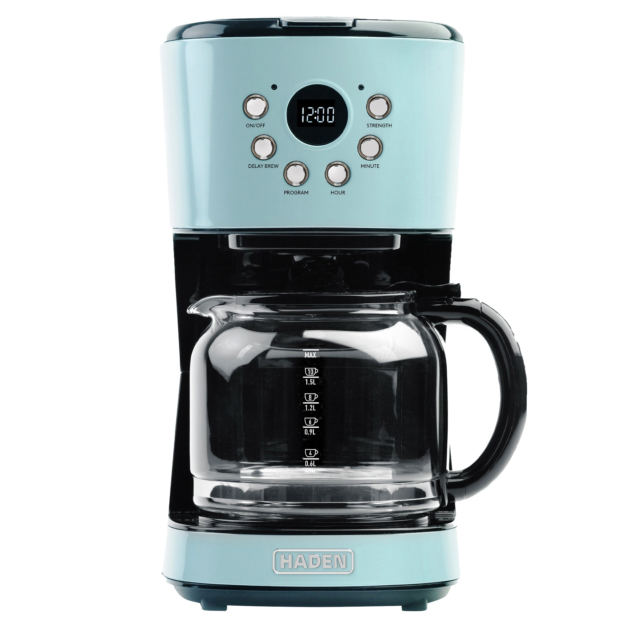 Haden Heritage 12 Cup Vintage Retro Home Coffee Maker Machine, Blue (Used)