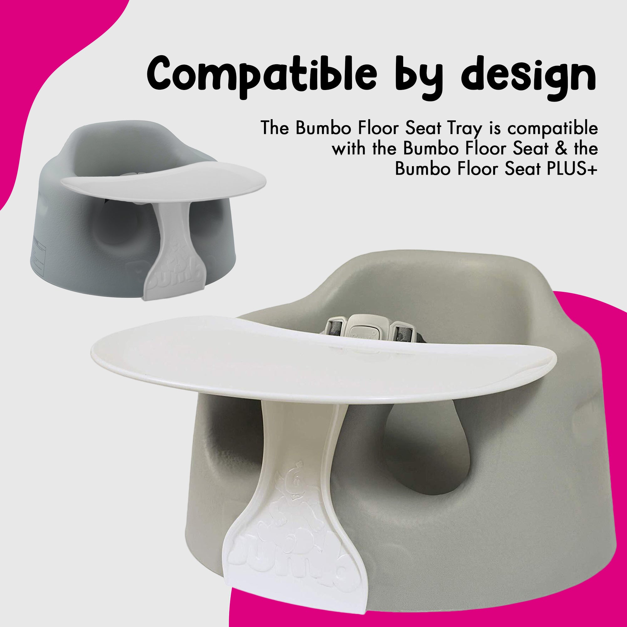 Bumbo Seat Tray Attachment Baby Infant Child Toddler Floor Seat Accessory, White